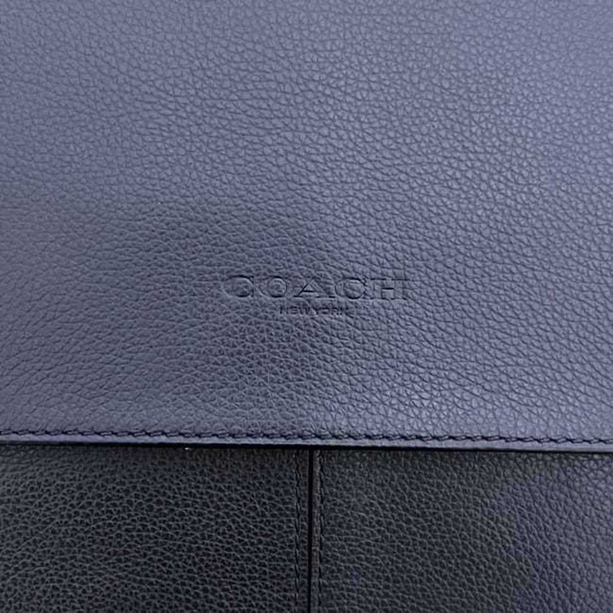 Coach Navy Leather Shoulder Bag (Pre-Owned)