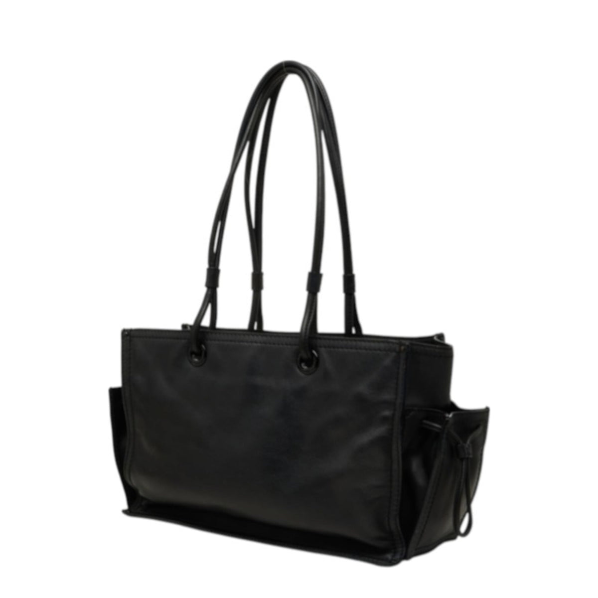 Loewe Black Leather Shoulder Bag Tote Bag (Pre-Owned)