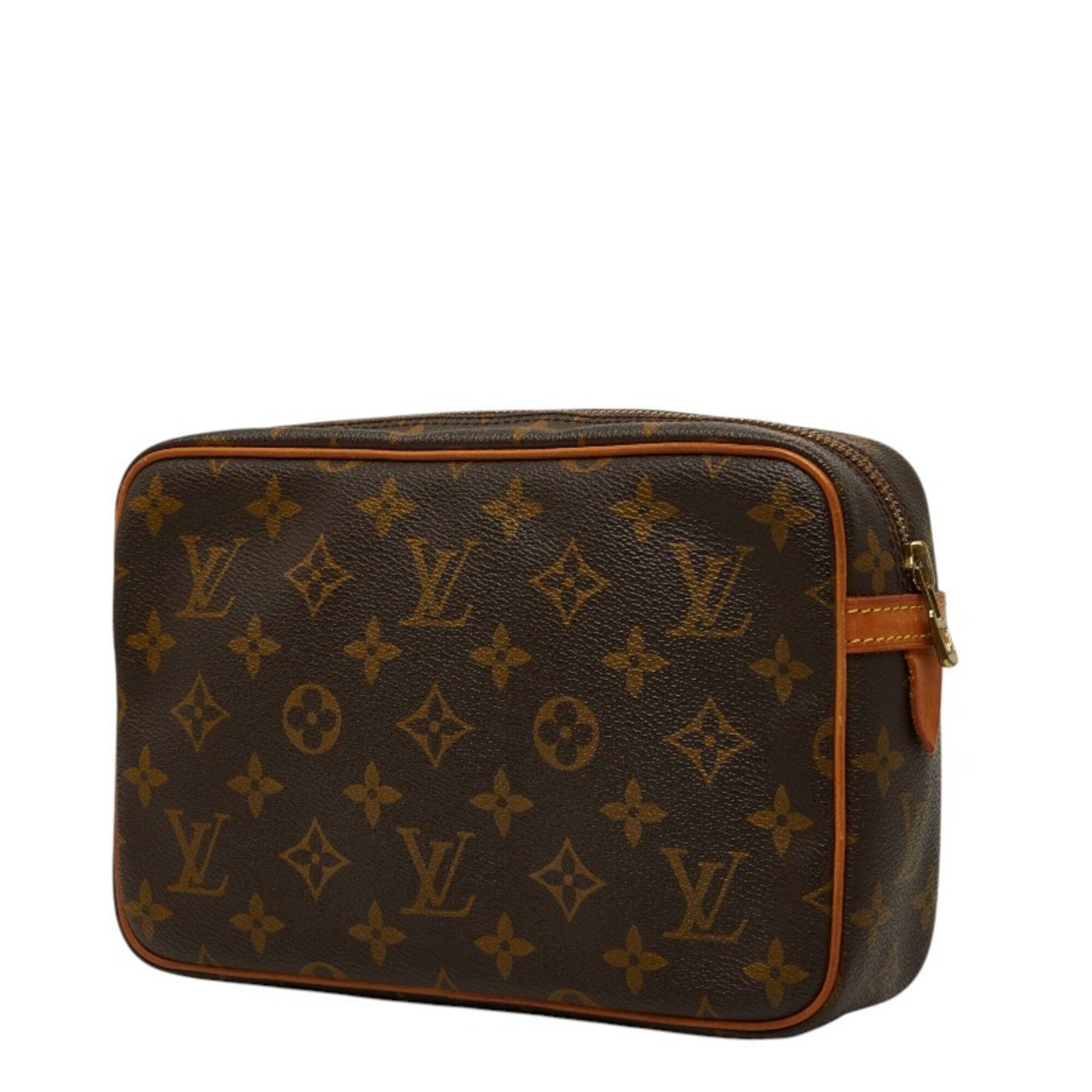 Louis Vuitton Brown Pvc Leather Clutch Bag (Pre-Owned)