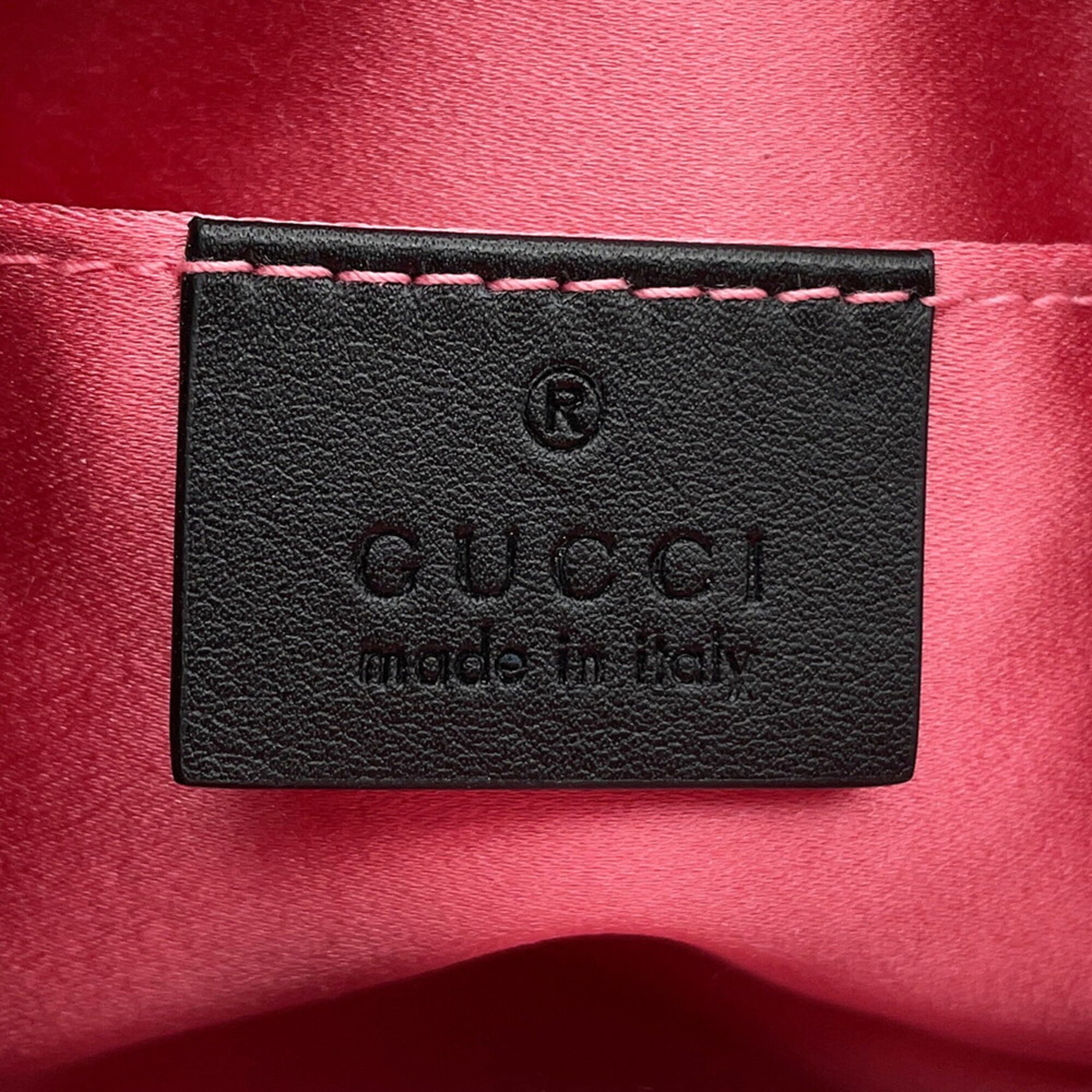 Gucci Black Pink Leather Fanny Pack Handbag Pouch (Pre-Owned)