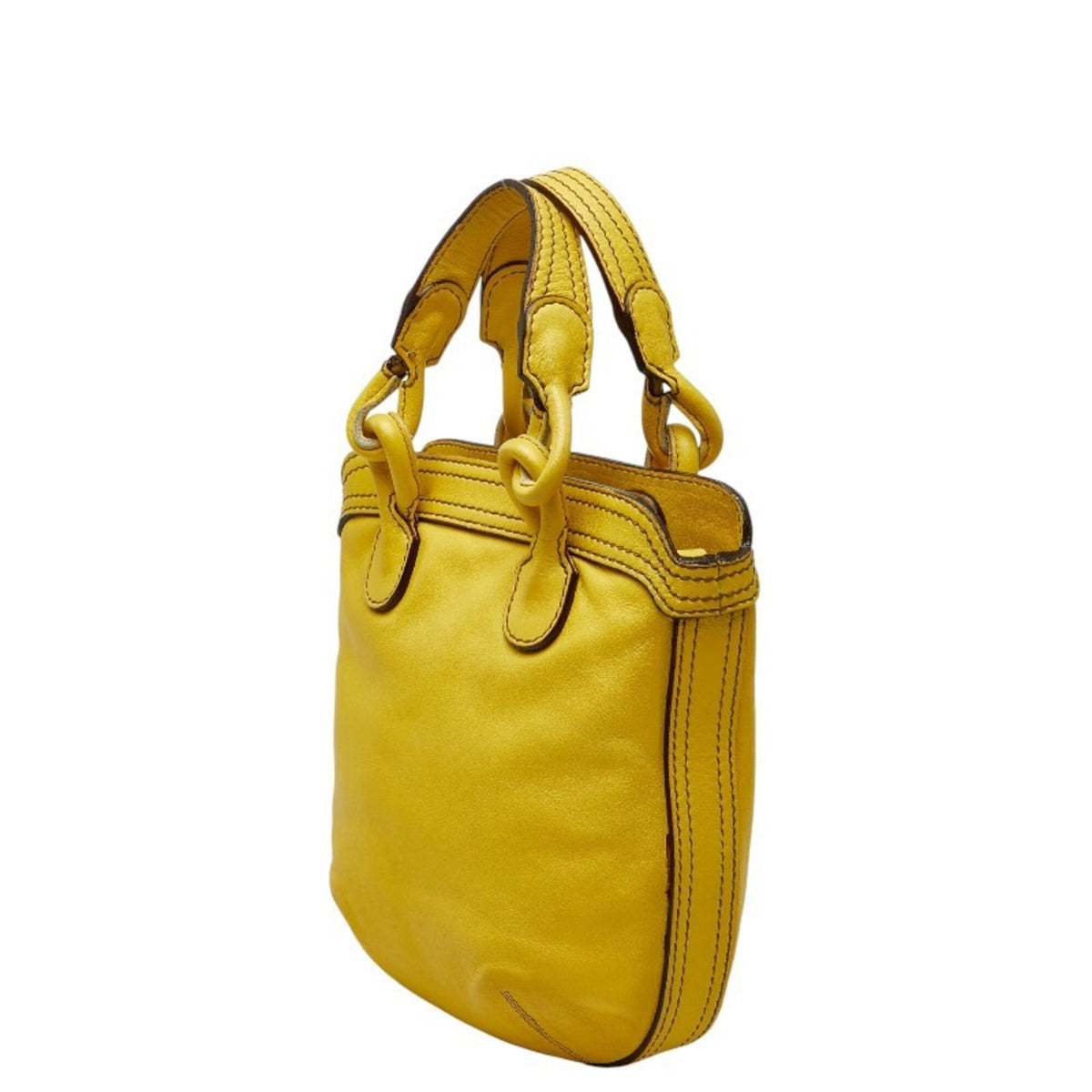 Loewe Yellow Leather Handbag Shoulder Bag (Pre-Owned)