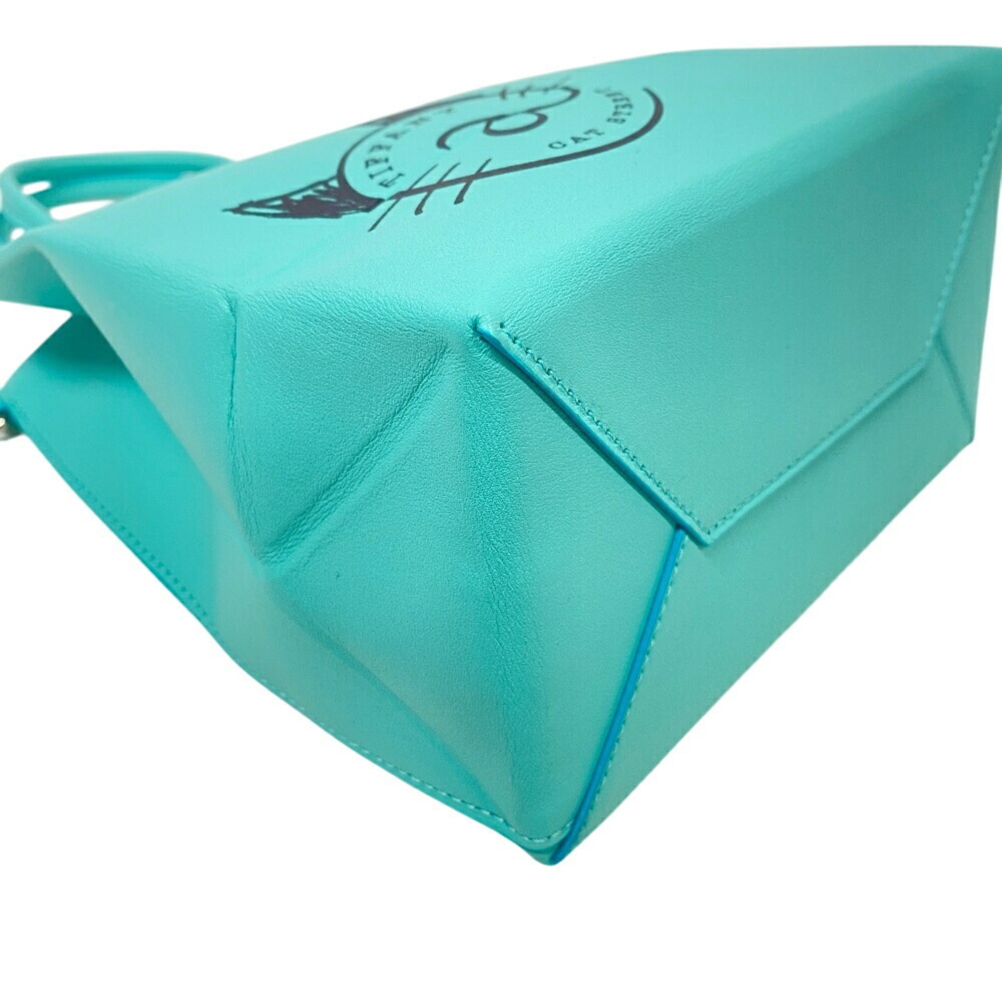 Tiffany Tiffany Blue Leather Tote Bag (Pre-Owned)