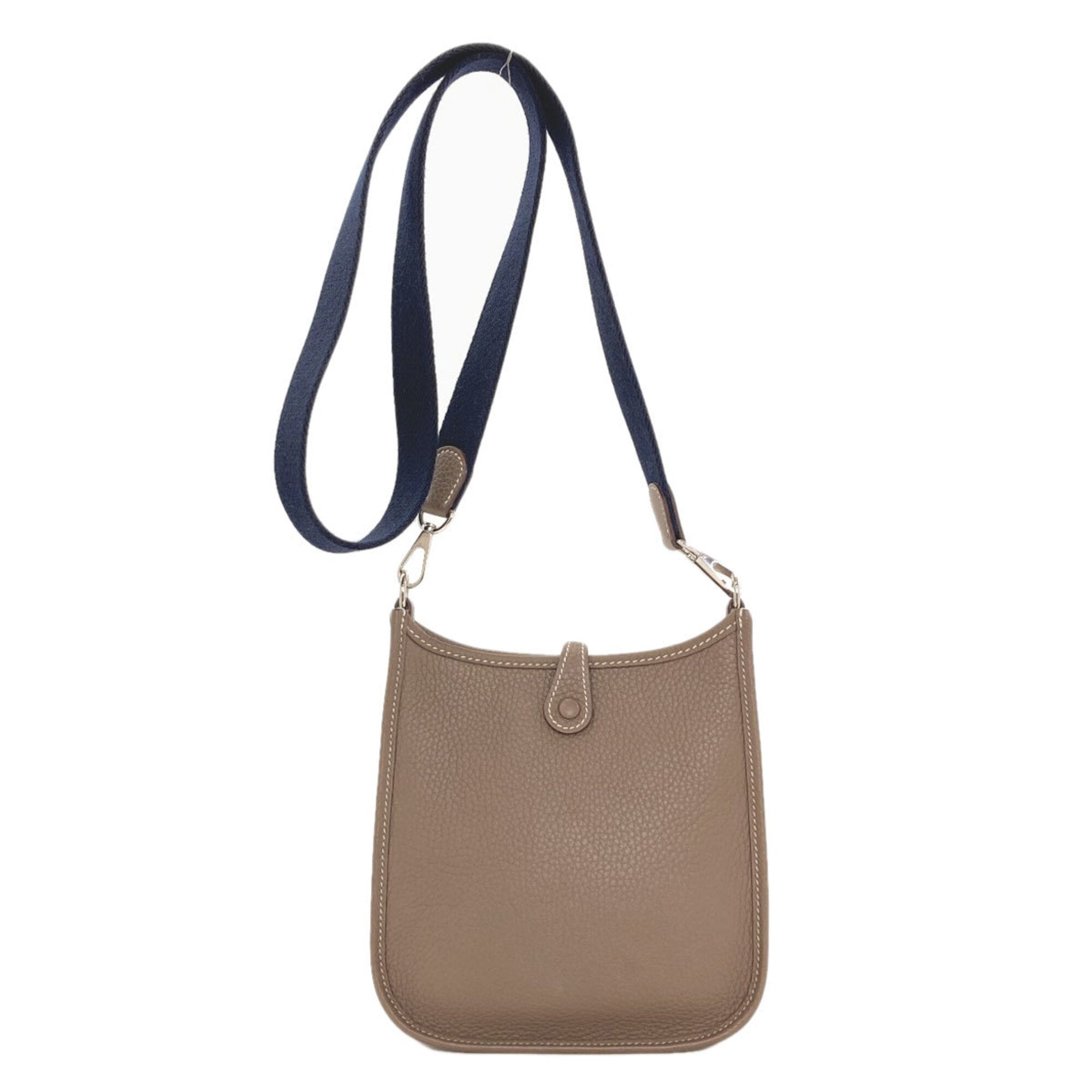 Hermes Etoupe Gray Taurillon Clemence Leather Shoulder Bag (Pre-Owned)