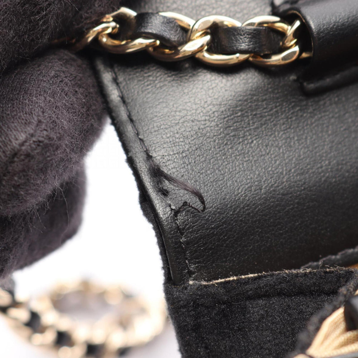 Chanel Black Fabric Handbag Shoulder Bag (Pre-Owned)