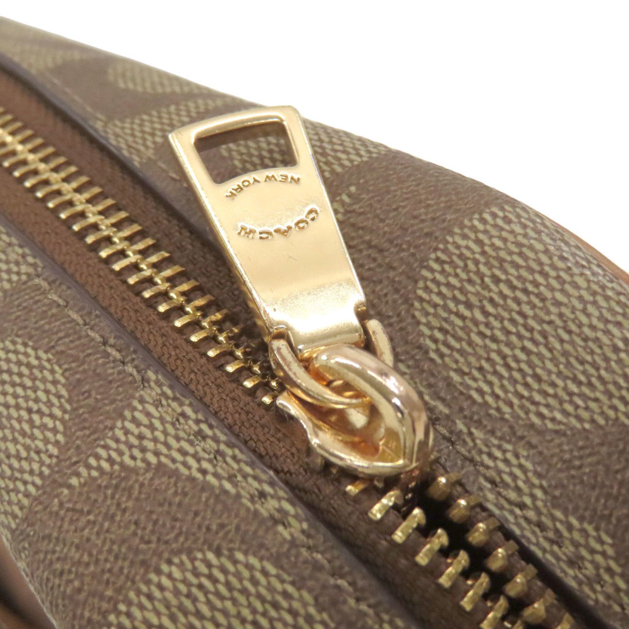Coach Beige Signature Line Pvc Shoulder Bag (Pre-Owned)