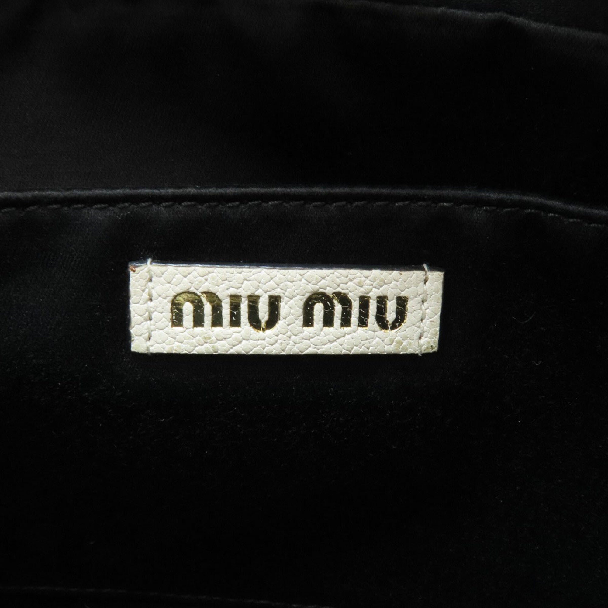 Miu Miu Brown White Leather Shoulder Bag (Pre-Owned)
