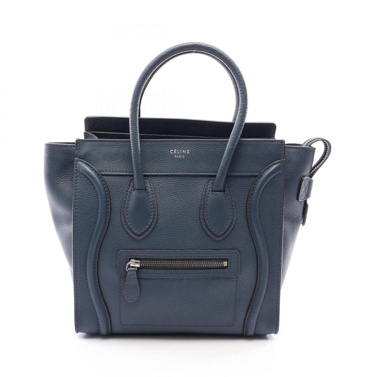 Celine Navy Leather Handbag Tote Bag (Pre-Owned)