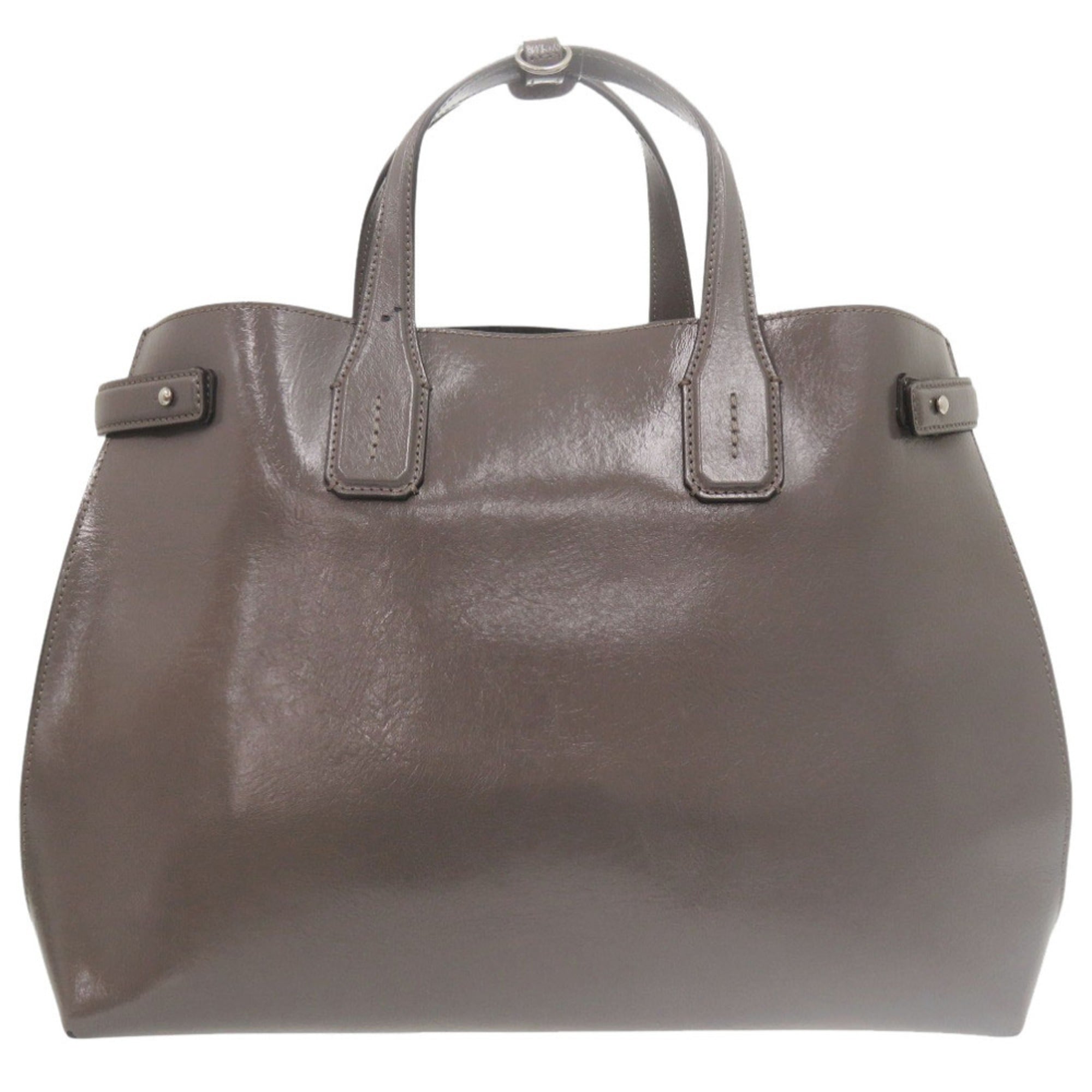 Burberry Gray Patent Leather Shoulder Bag (Pre-Owned)
