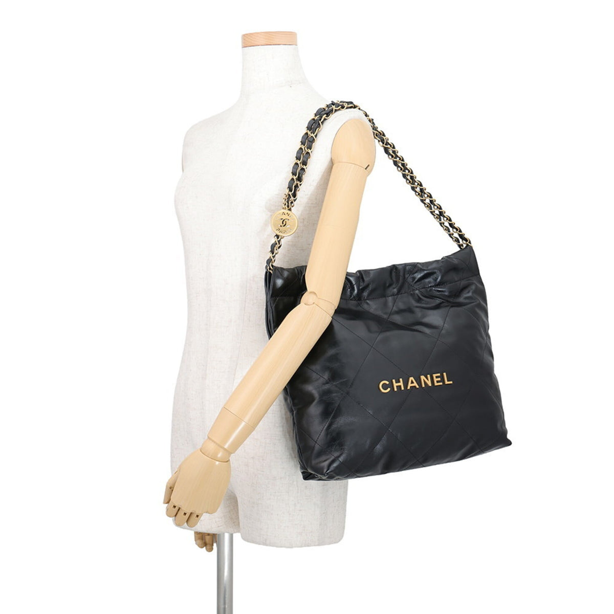 Chanel Black Leather Handbag Pouch (Pre-Owned)