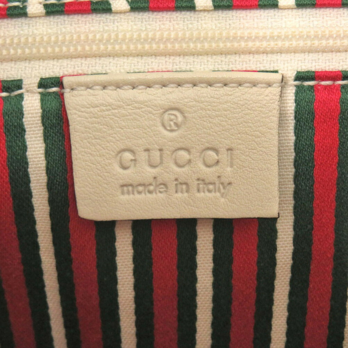 Gucci Beige White Gg Canvas Leather Tote Bag (Pre-Owned)