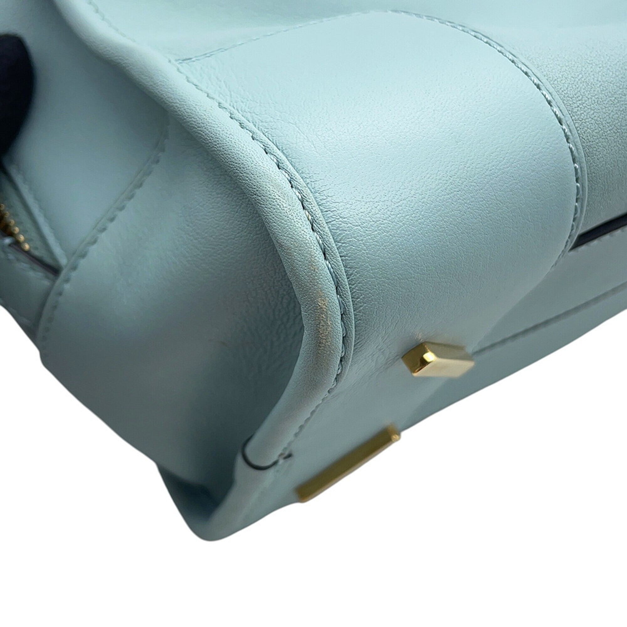 Loewe Amazona Light Blue Leather Handbag Shoulder Bag (Pre-Owned)