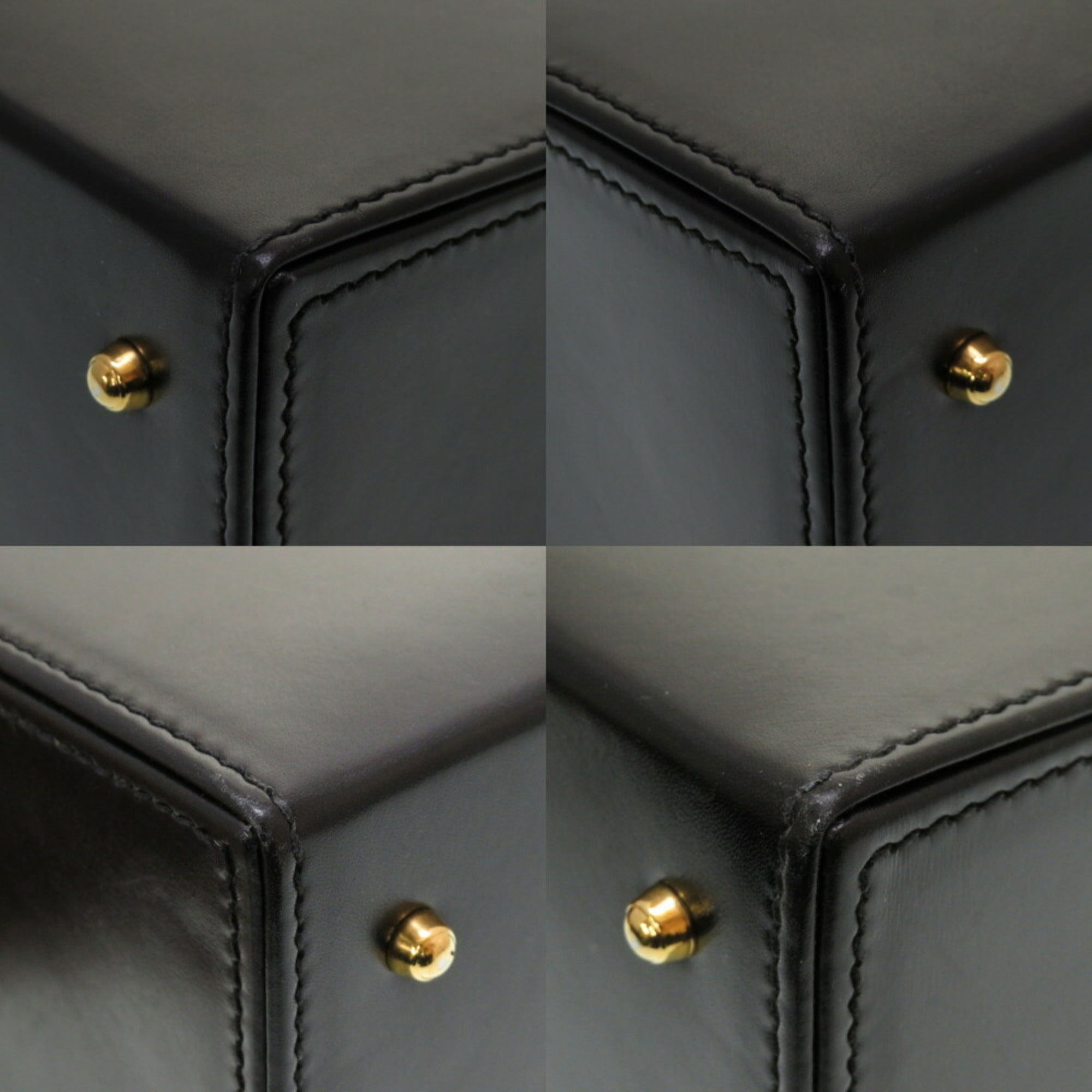 Gucci Black Leather Handbag Vanity Bag (Pre-Owned)