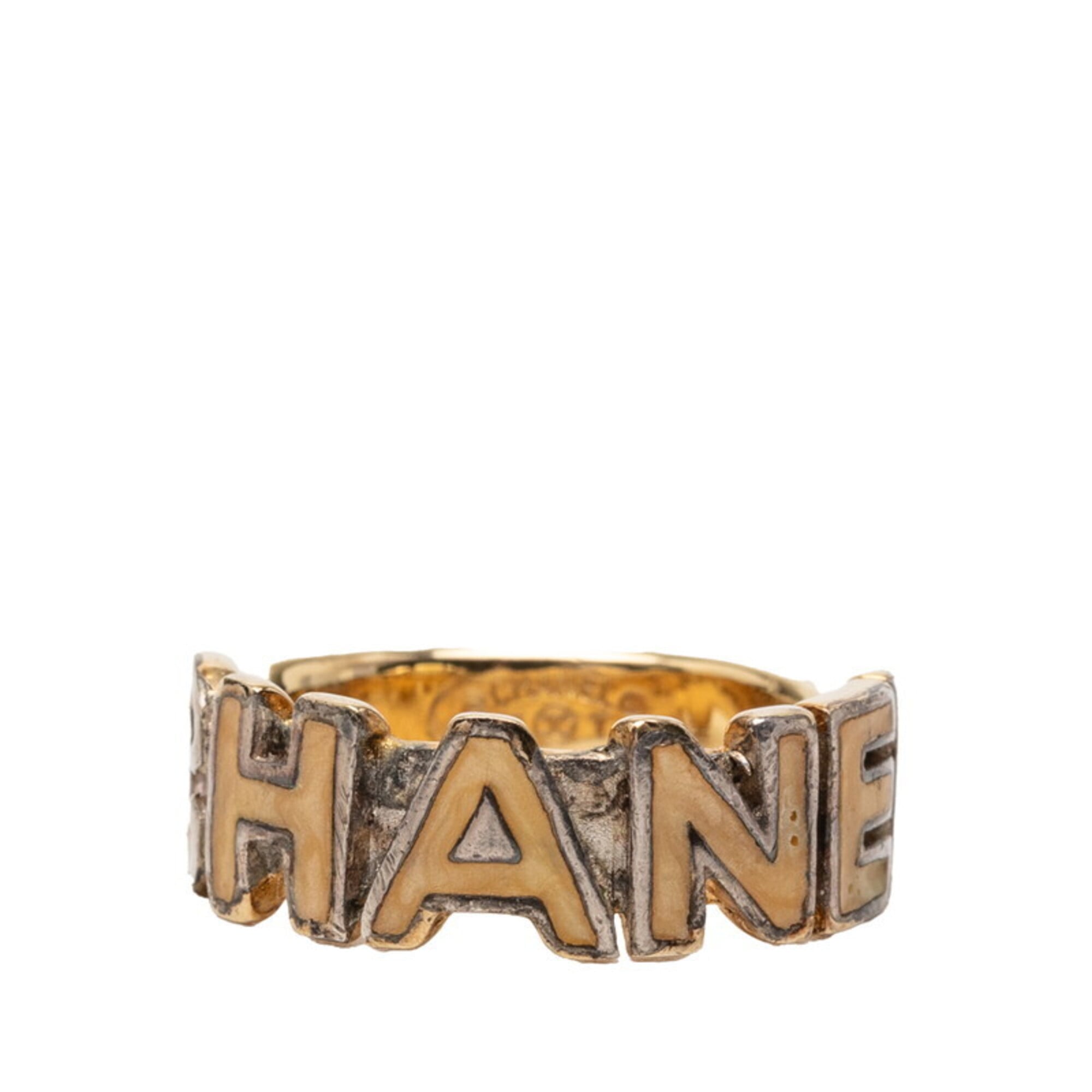 Chanel Gold Enamel Band Ring (Pre-Owned)