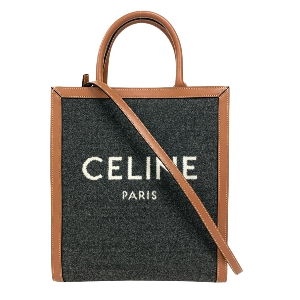 Celine Brown Cotton Leather Tote Bag (Pre-Owned)