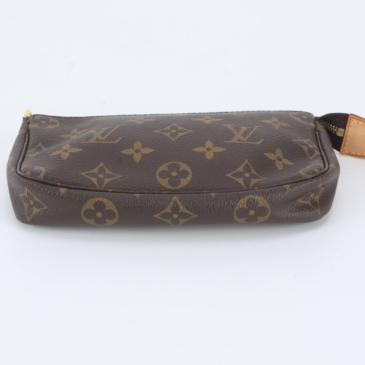 Louis Vuitton Brown Leather Coated Canvas Handbag Pochette Tote Bag (Pre-Owned)