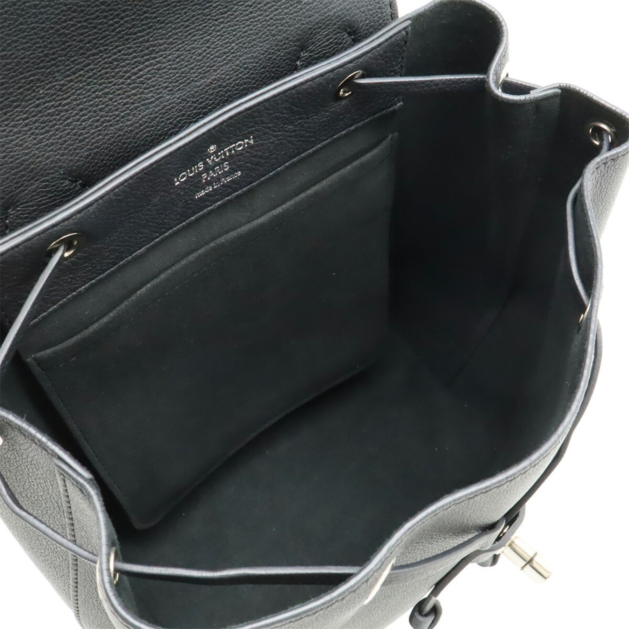 Louis Vuitton Noir Leather Backpack (Pre-Owned)