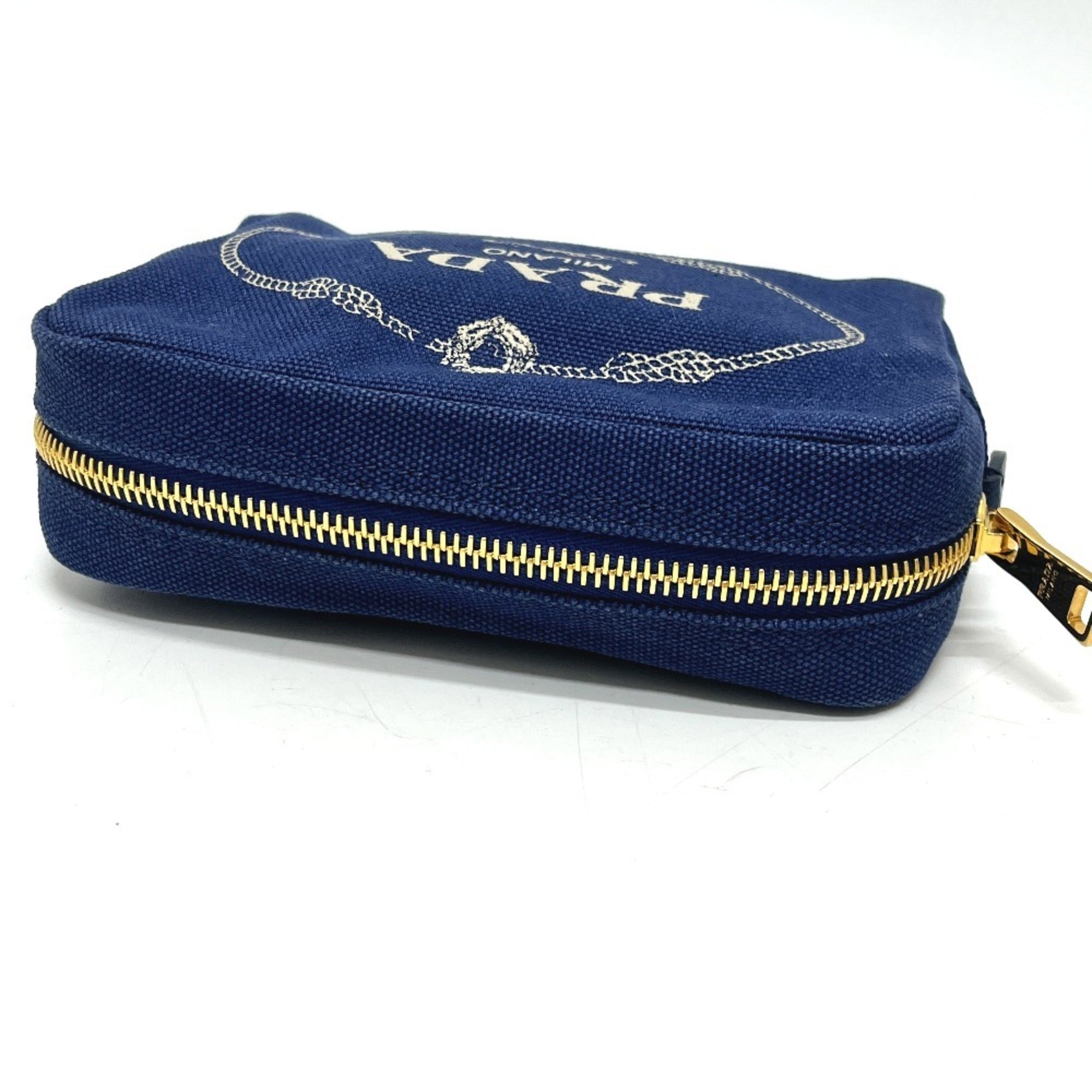 Prada Blue Canvas Pouch (Pre-Owned)
