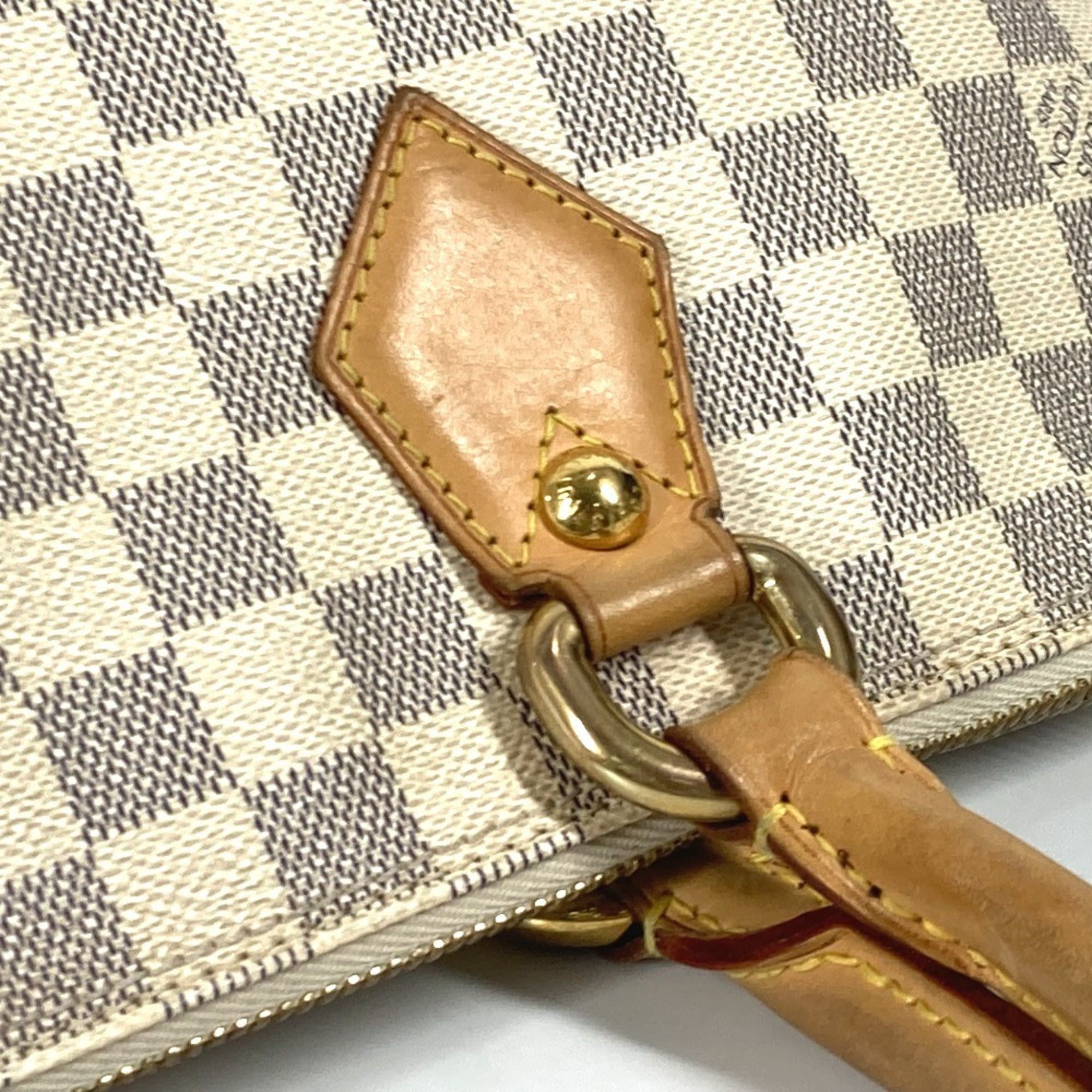 Louis Vuitton White Damier Azur Shoulder Bag Tote Bag (Pre-Owned)