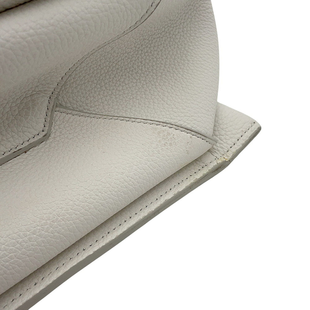 Celine White Leather Handbag Tote Bag (Pre-Owned)