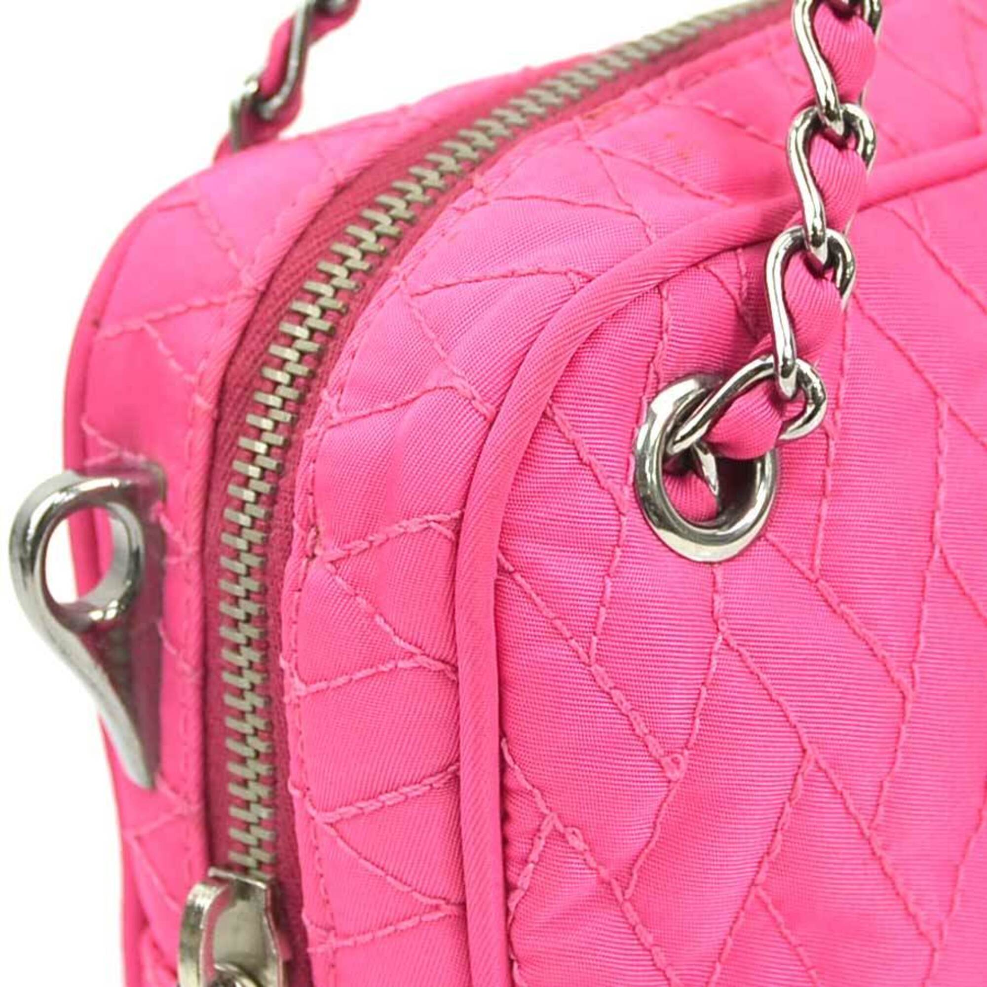Prada Pink Nylon Handbag Shoulder Bag (Pre-Owned)