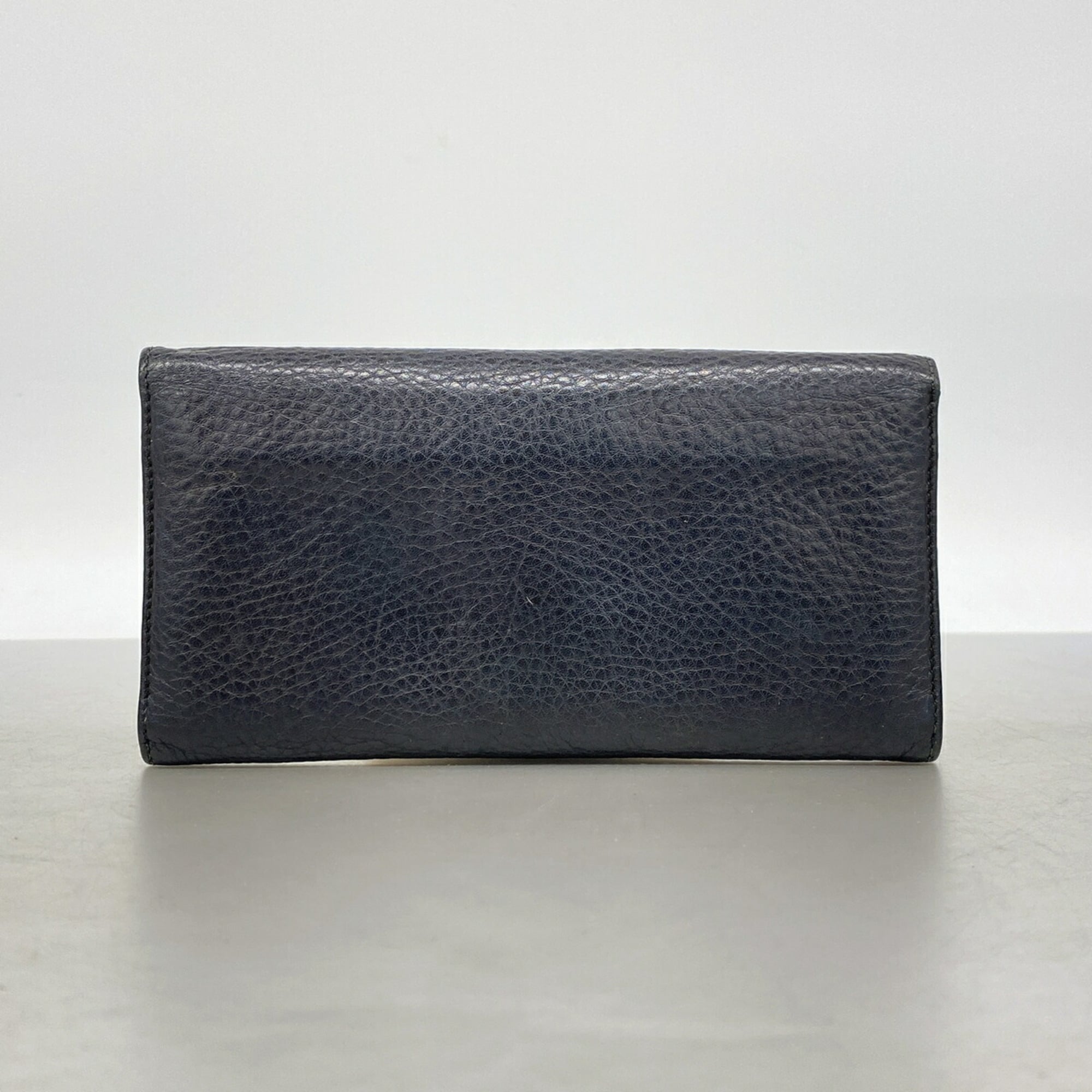 Salvatore Ferragamo Black Leather Long Wallet (Bi-Fold) (Pre-Owned)