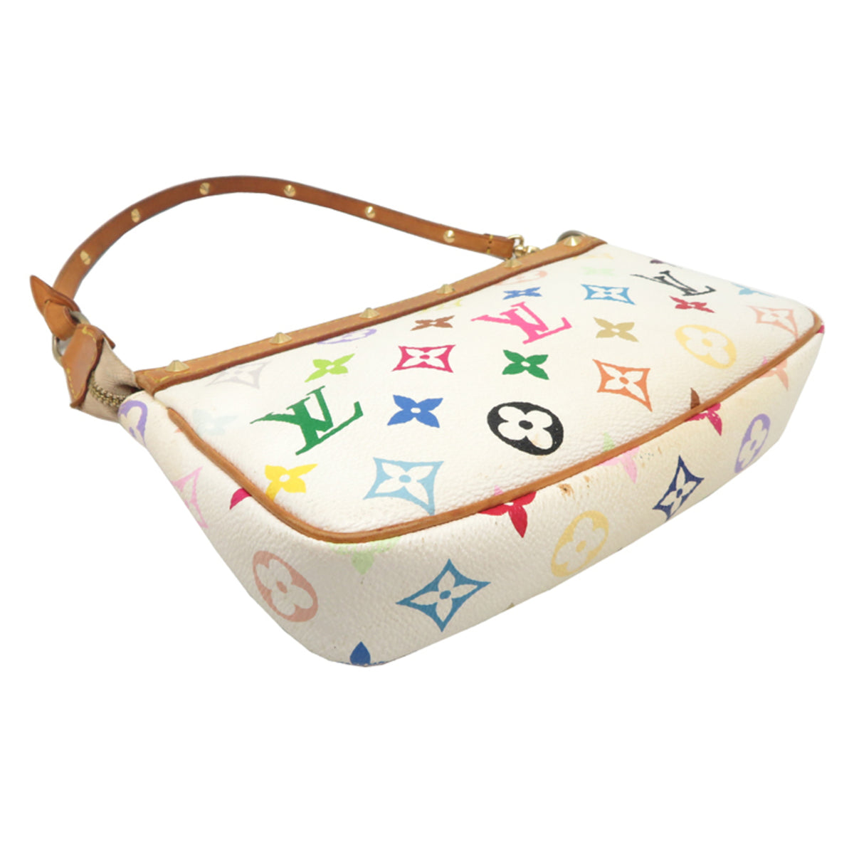 Louis Vuitton White Monogram Multicolore Handbag (Pre-Owned)