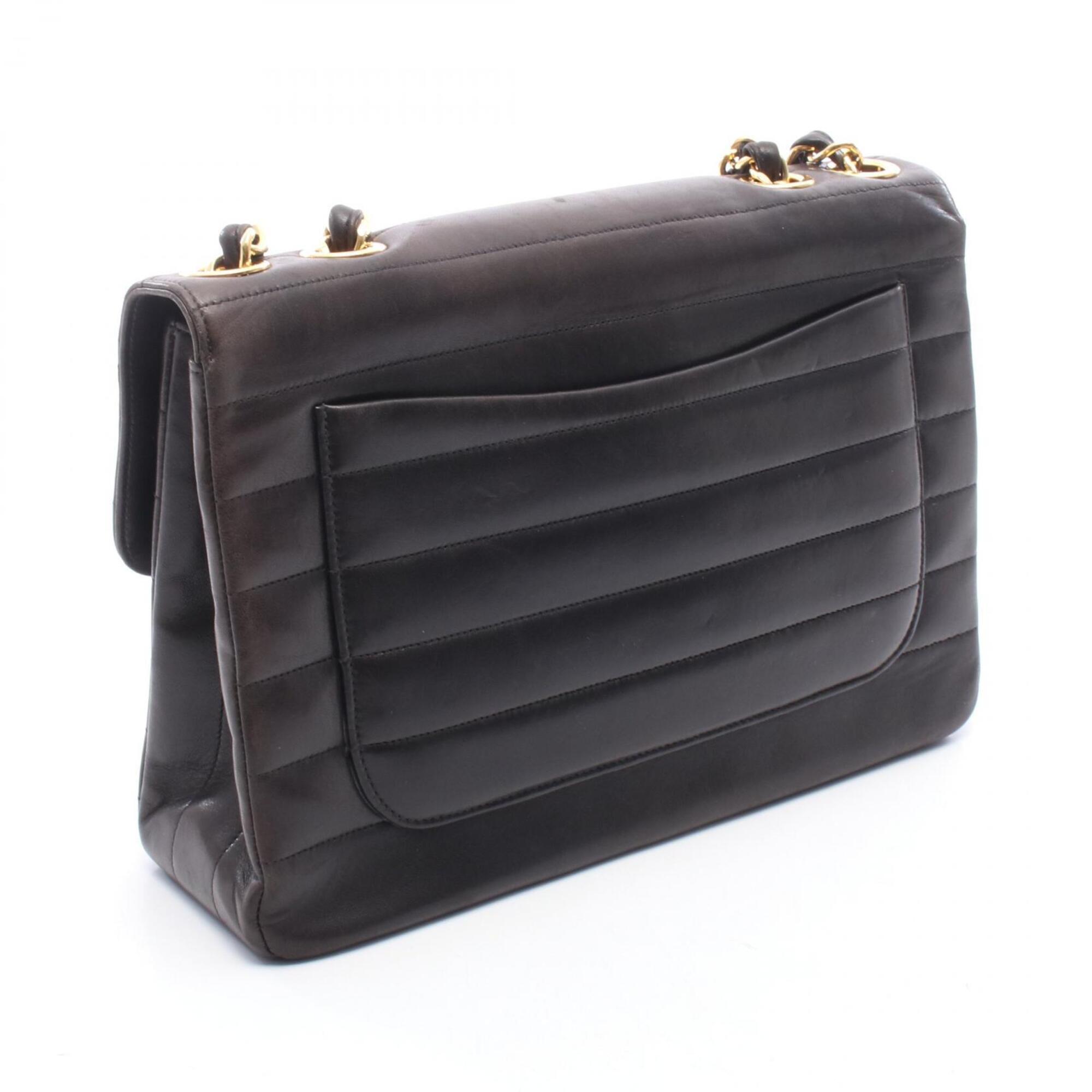 Chanel Black Leather Handbag Shoulder Bag (Pre-Owned)