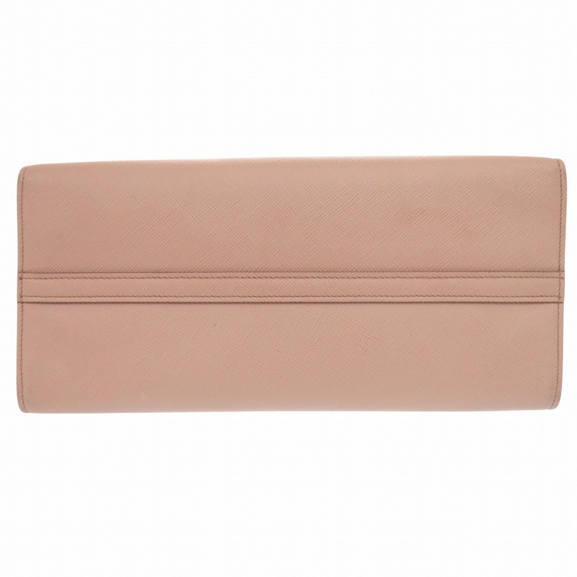 Prada Pink Beige Leather Saffiano Handbag (Pre-Owned)