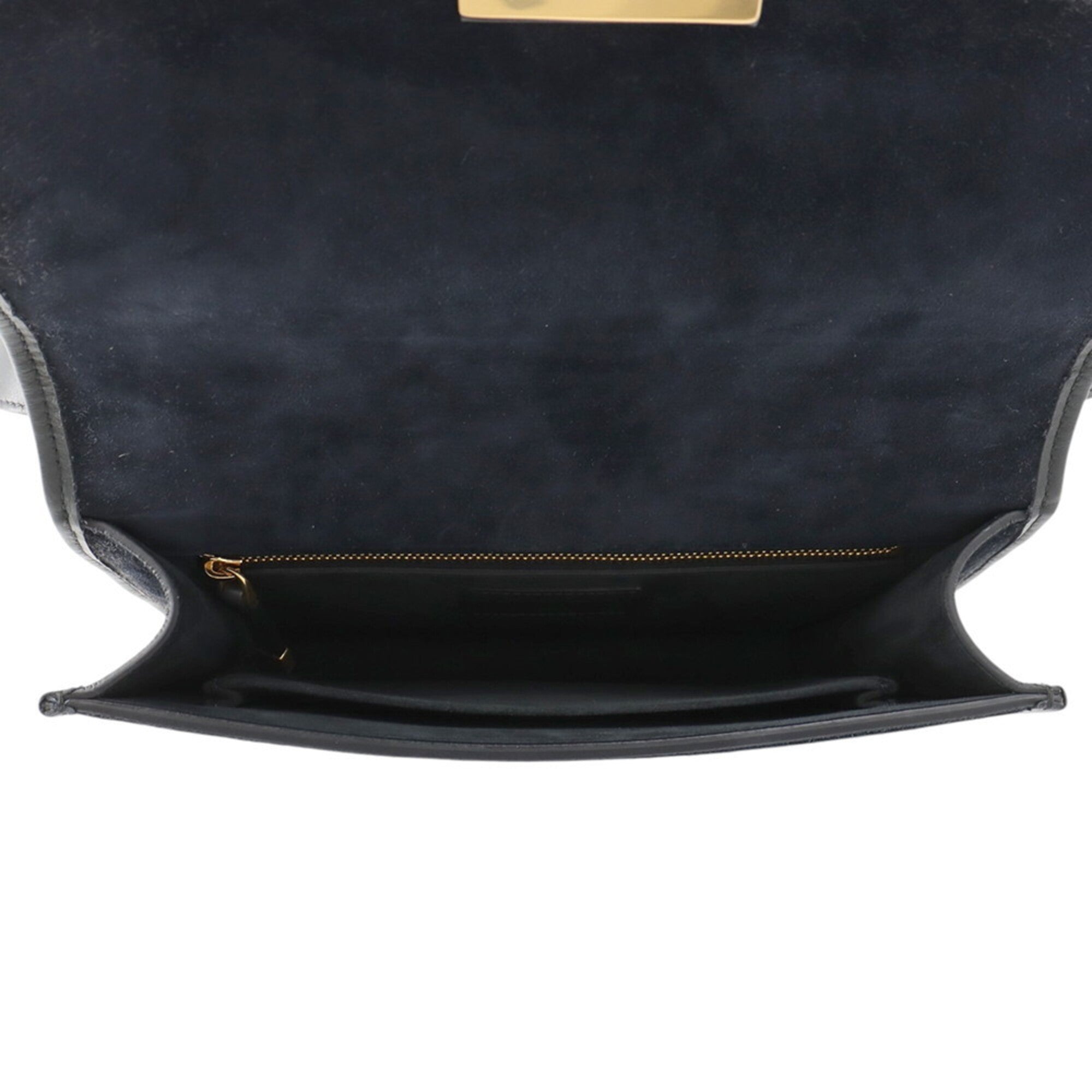 Christian Dior Navy Velvet Leather Handbag Shoulder Bag (Pre-Owned)