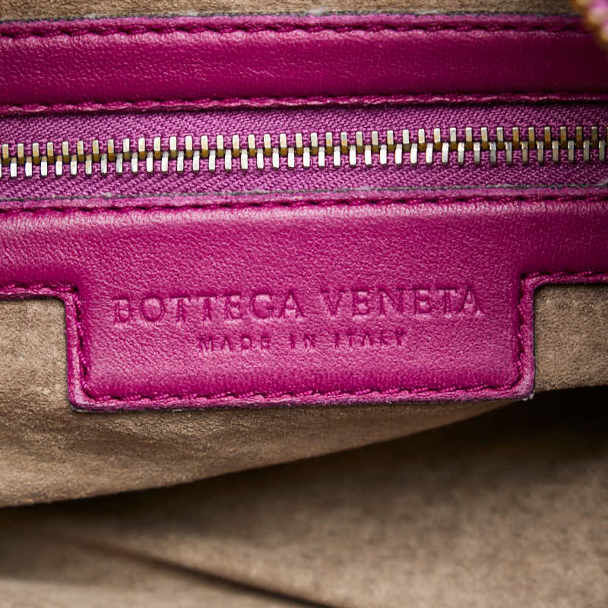 Bottega Veneta Intrecciato Purple Leather Boston Bag Handbag (Pre-Owned)