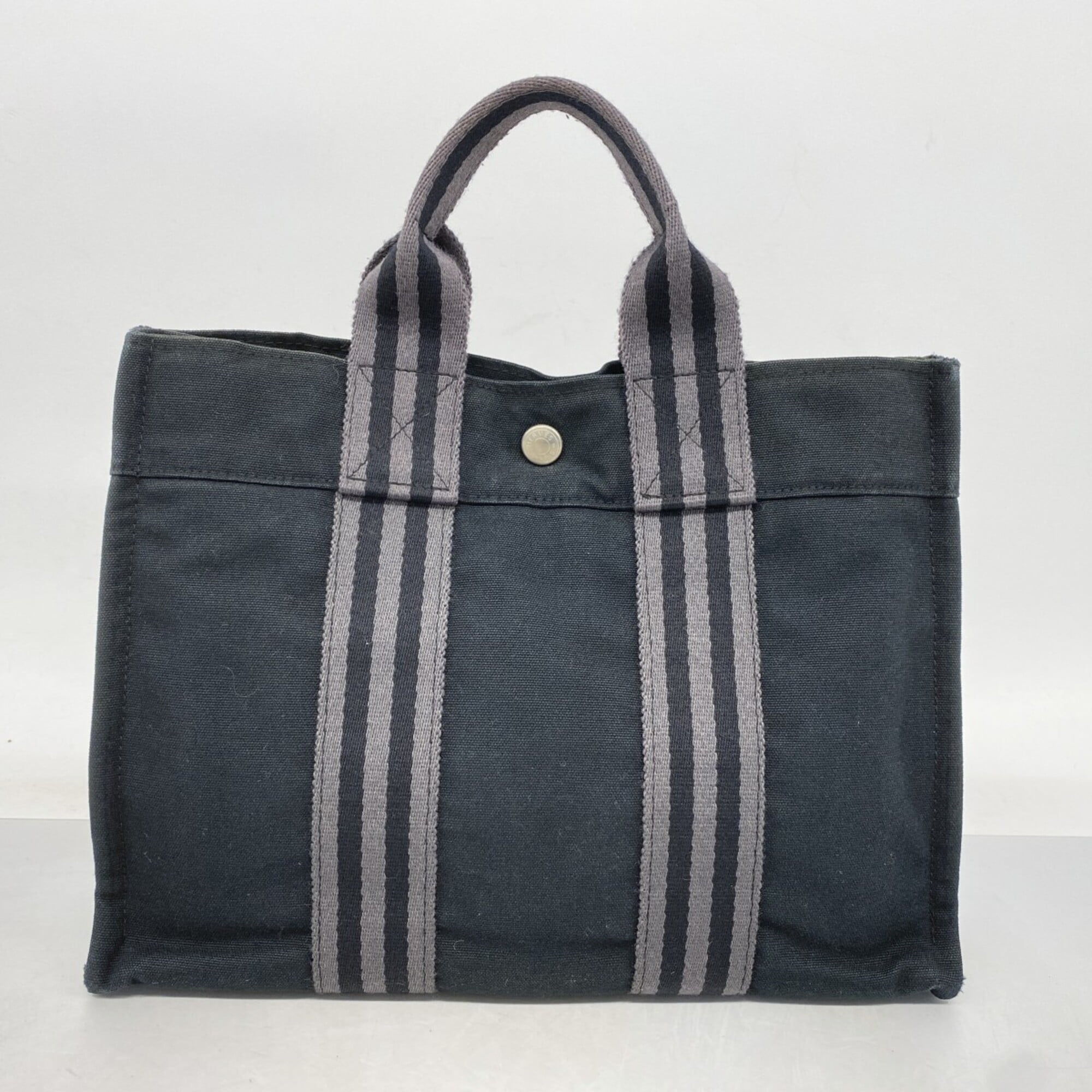 Hermes Black Canvas Tote Bag (Pre-Owned)