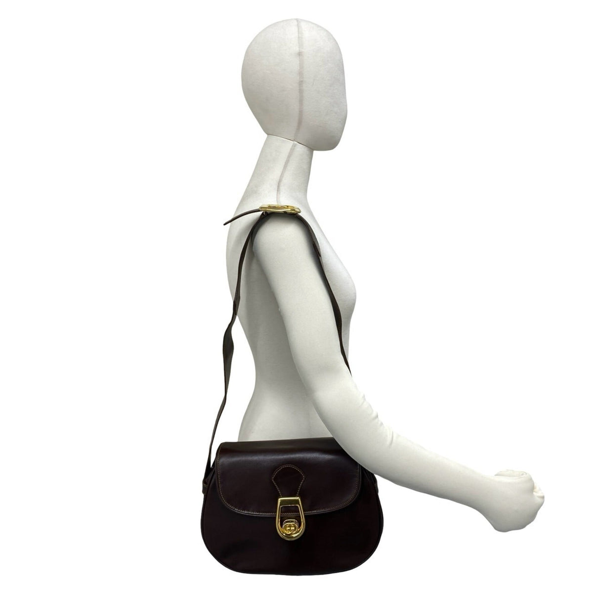 Gucci Brown Leather Shoulder Bag (Pre-Owned)