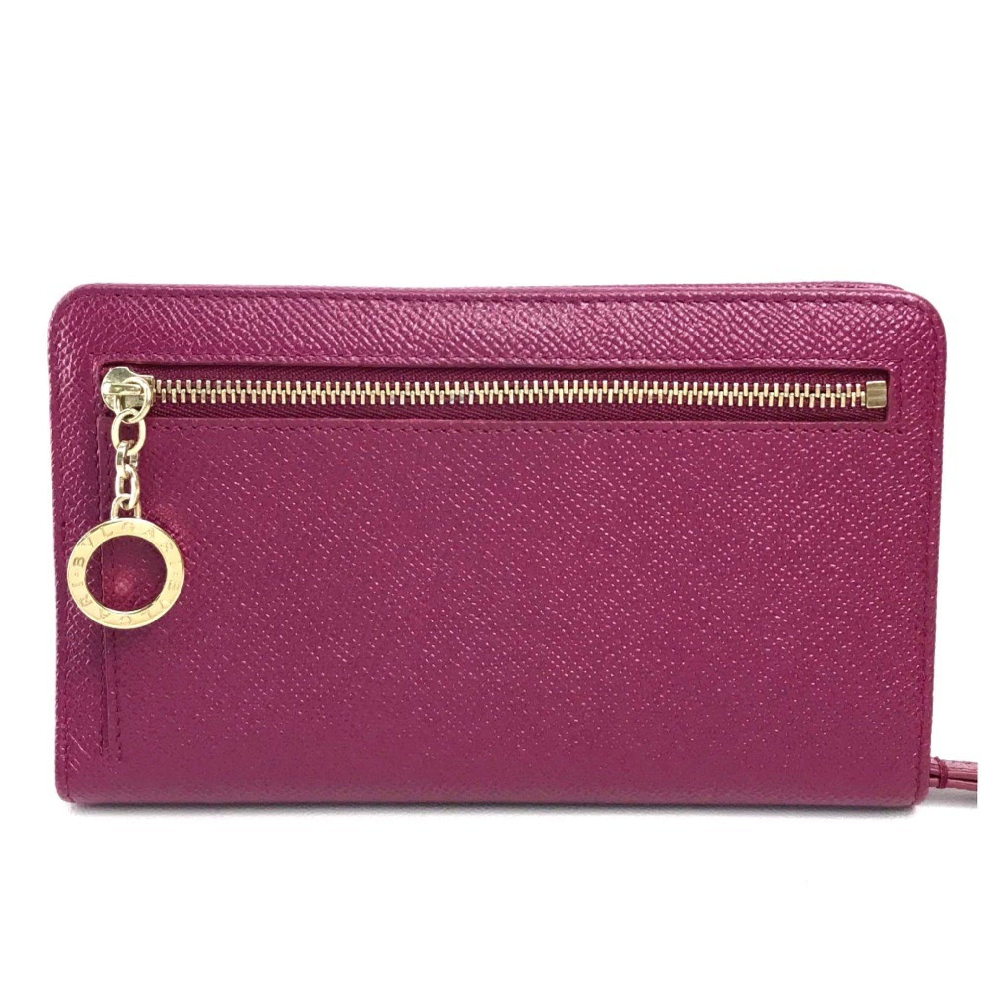 Bvlgari Bvlgari Bvlgari Pink Red Color Leather Wallet (Bi-Fold) (Pre-Owned)