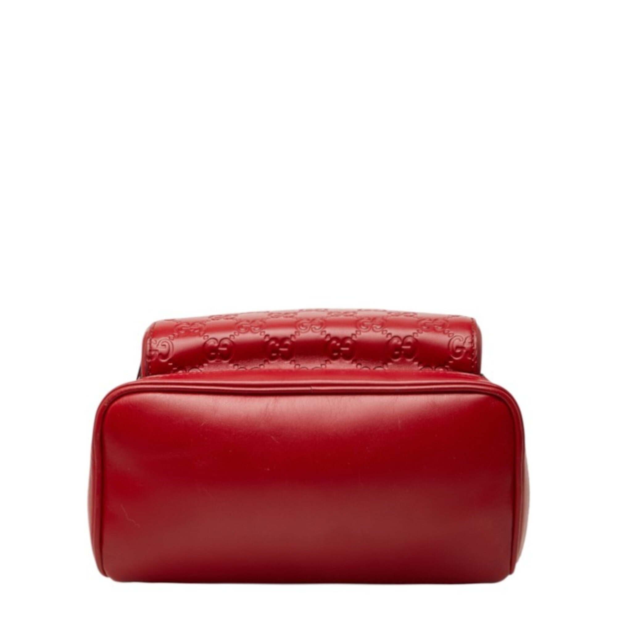 Gucci Red Color Leather Backpack (Pre-Owned)