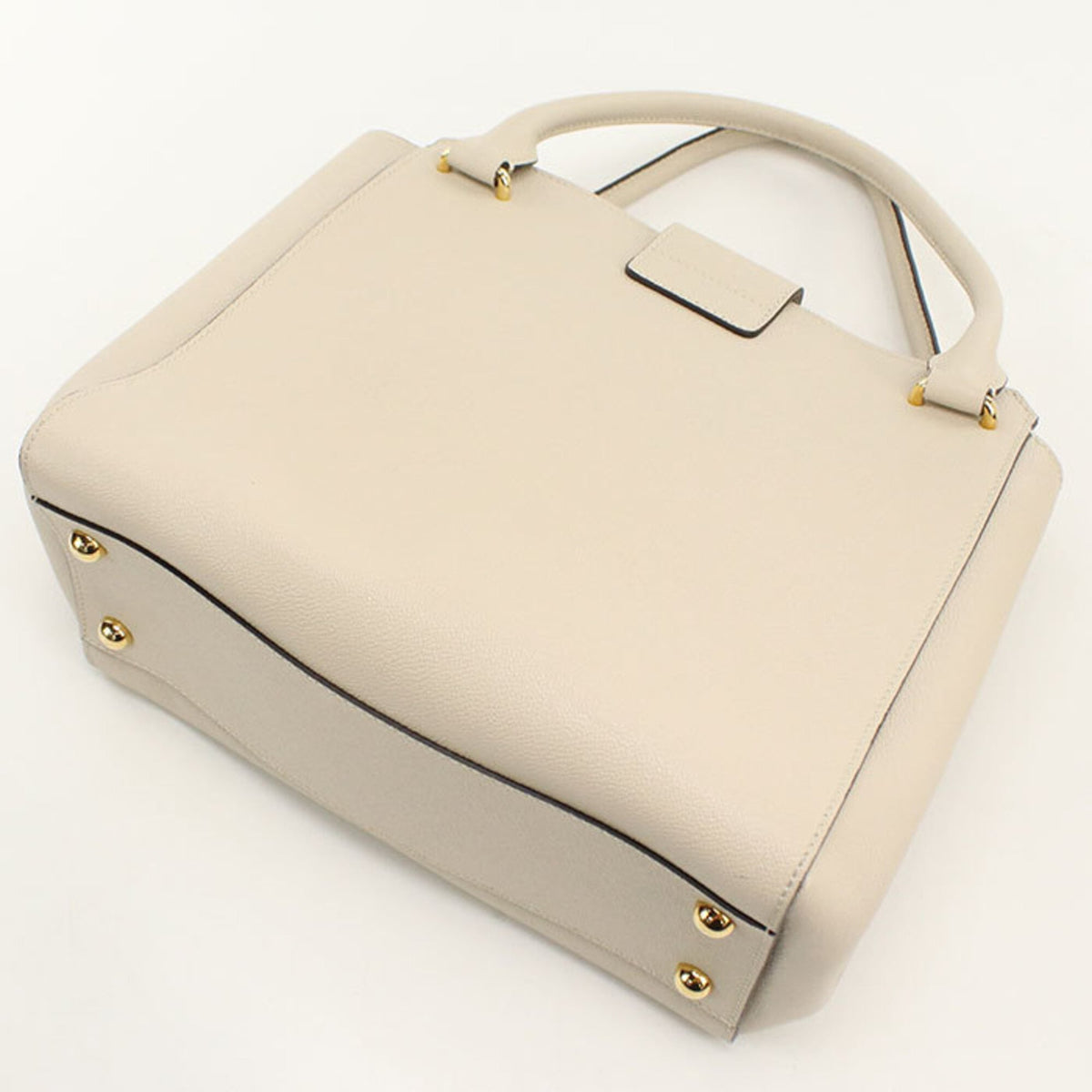 Burberry Ivory Leather Tote Bag (Pre-Owned)