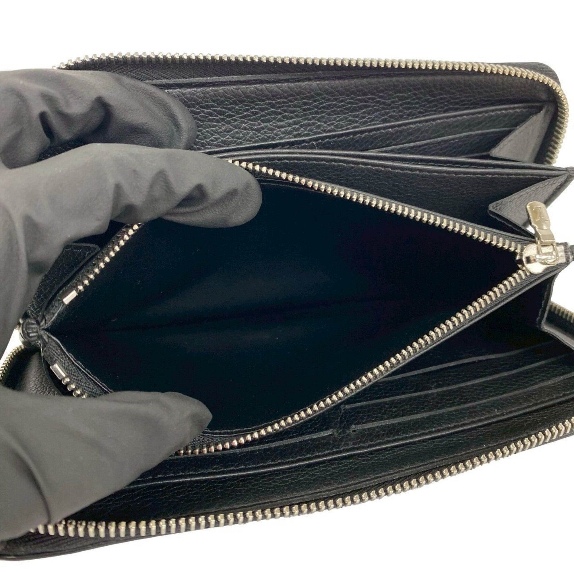 Louis Vuitton Black Leather Long Bill Wallet (Bi-Fold) (Pre-Owned)