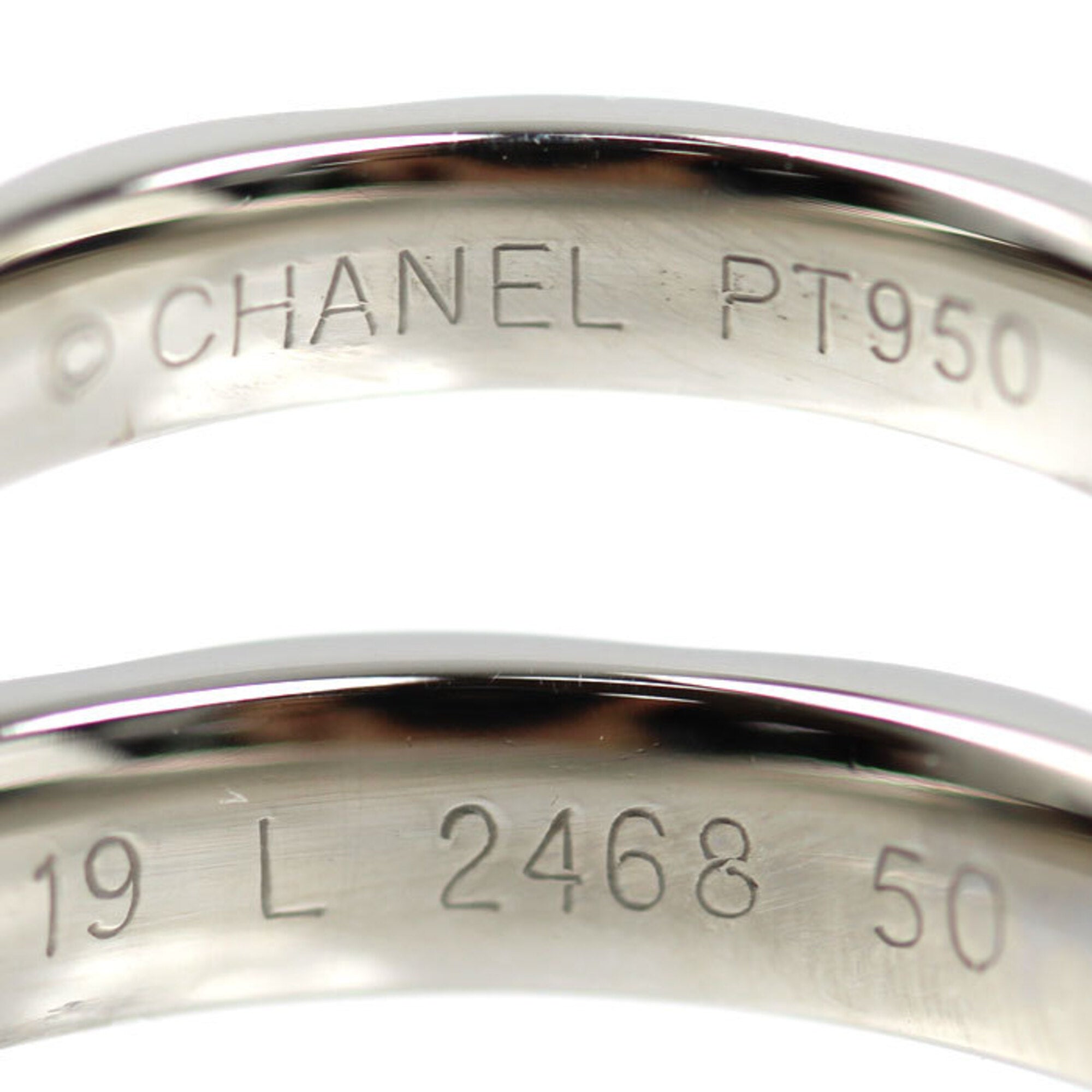Chanel Platinum 950 Band Ring (Pre-Owned)