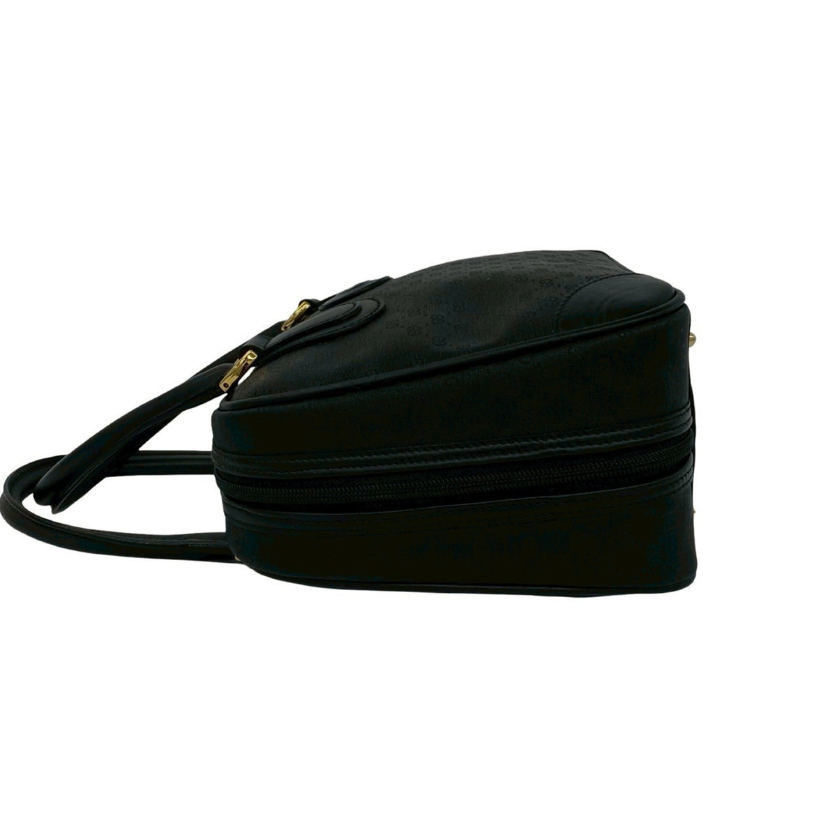 Gucci Black Canvas Leather Boston Bag Handbag (Pre-Owned)