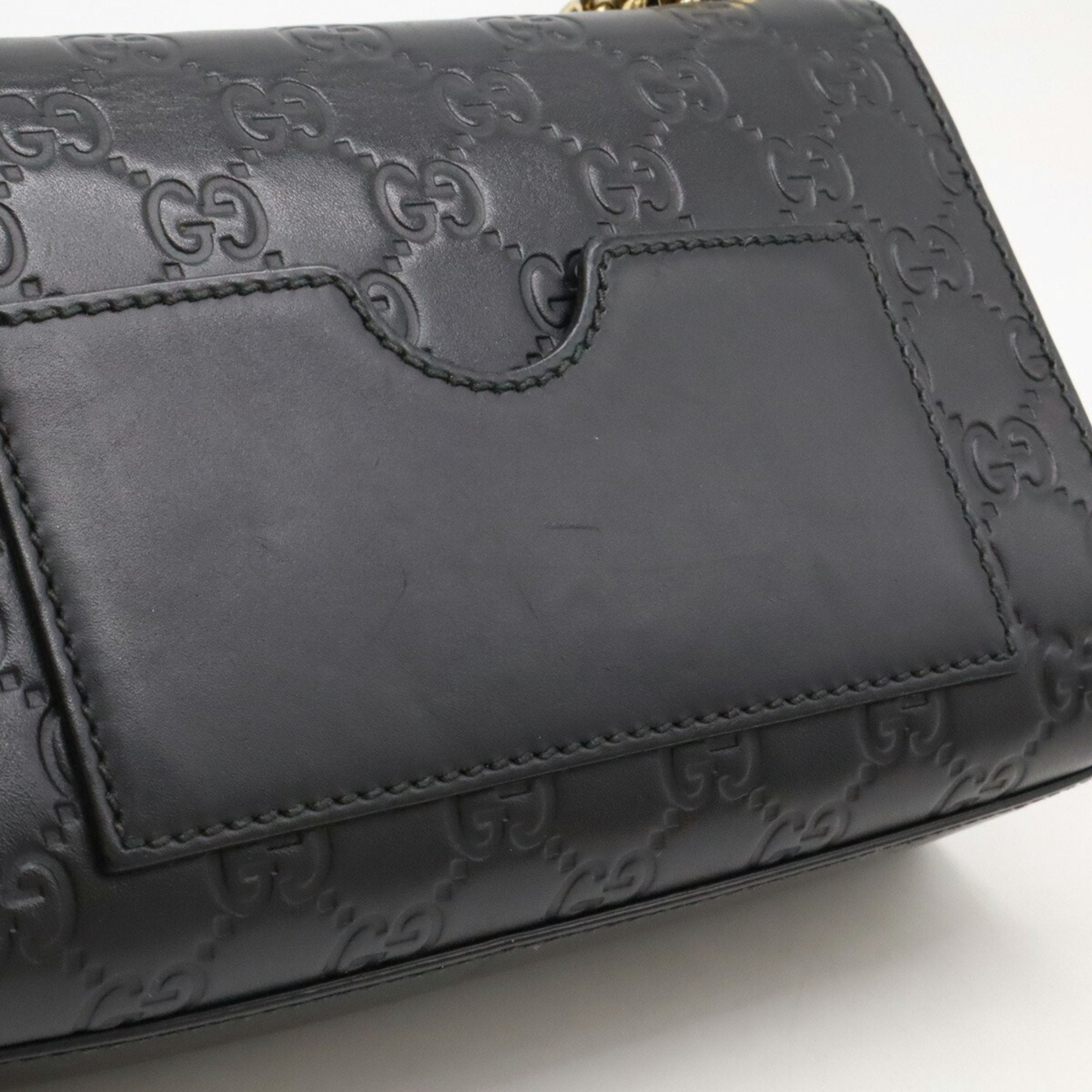 Gucci Guccissima Black Gg Leather Shoulder Bag (Pre-Owned)