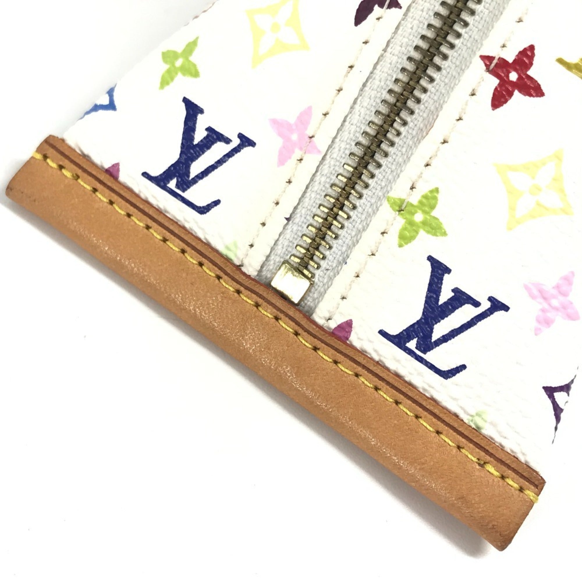 Louis Vuitton Blanc White Monogram Multicolore Coin Purse/Coin Case (Pre-Owned)