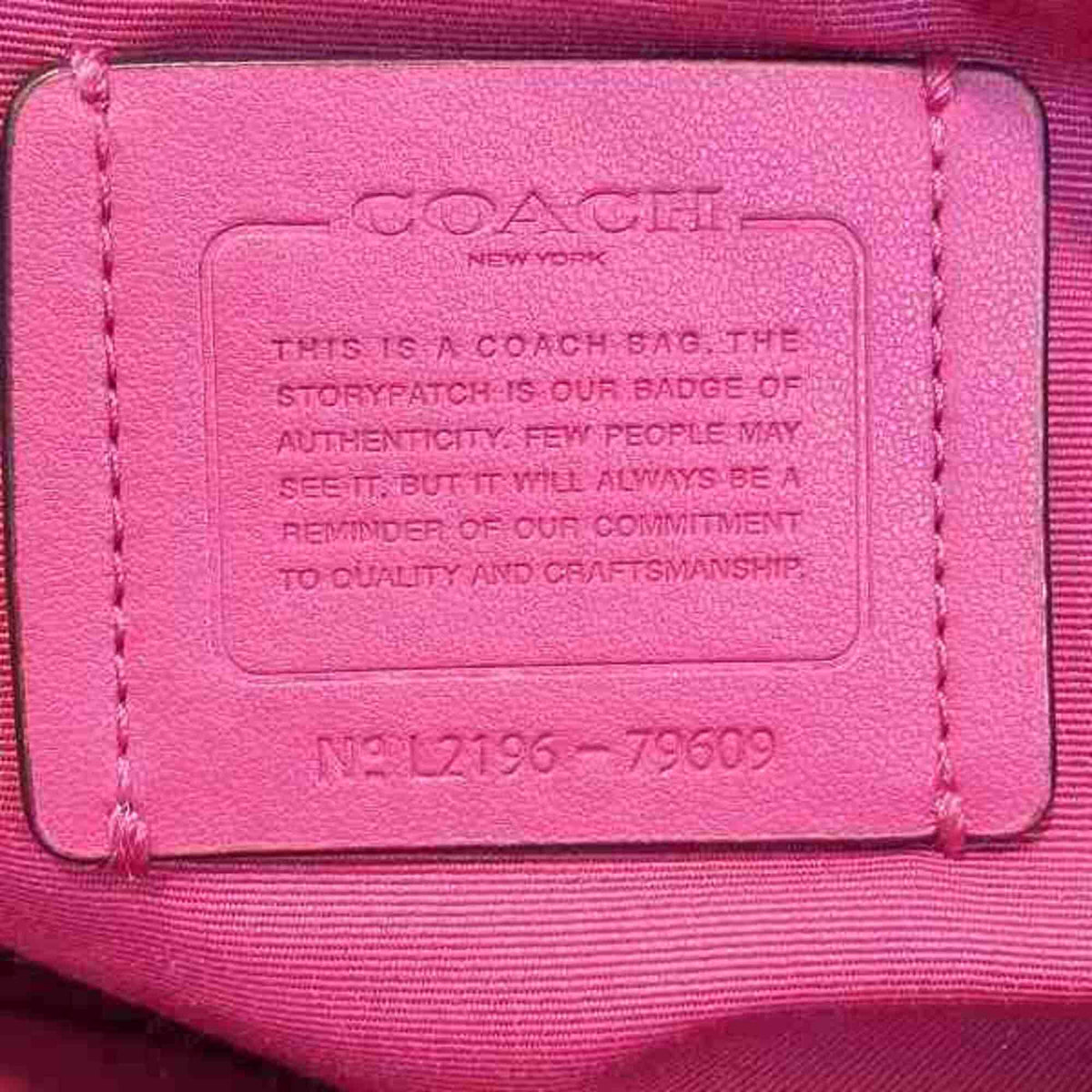 Coach Beige Pink Pvc Leather Handbag Shoulder Bag Tote Bag (Pre-Owned)