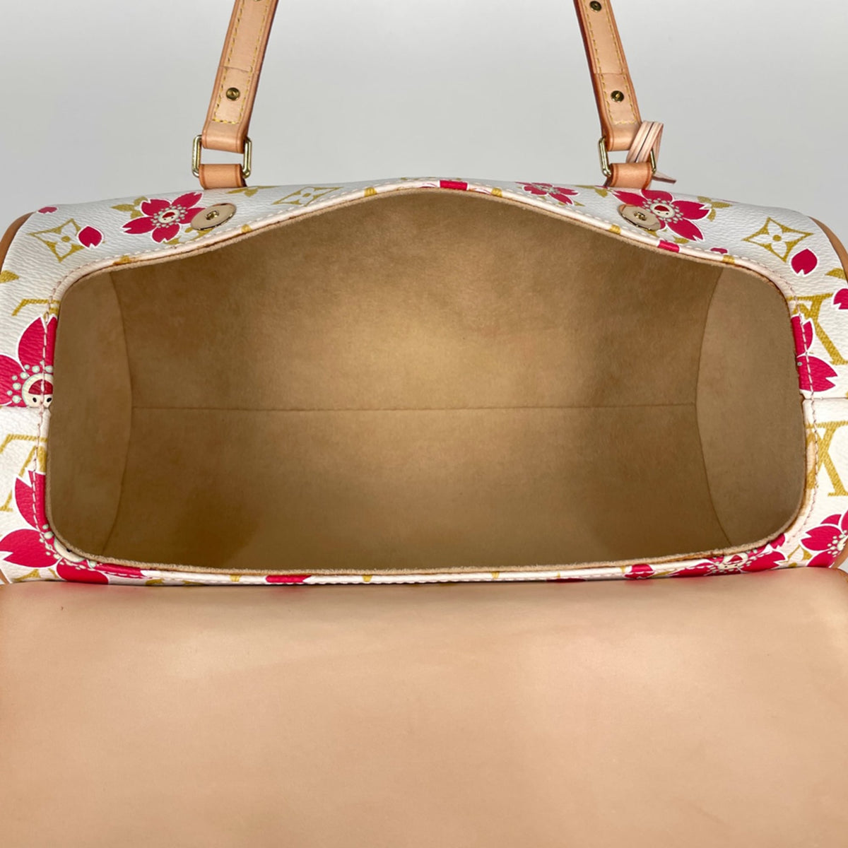 Louis Vuitton White Monogram Cherry Blossom Handbag (Pre-Owned)