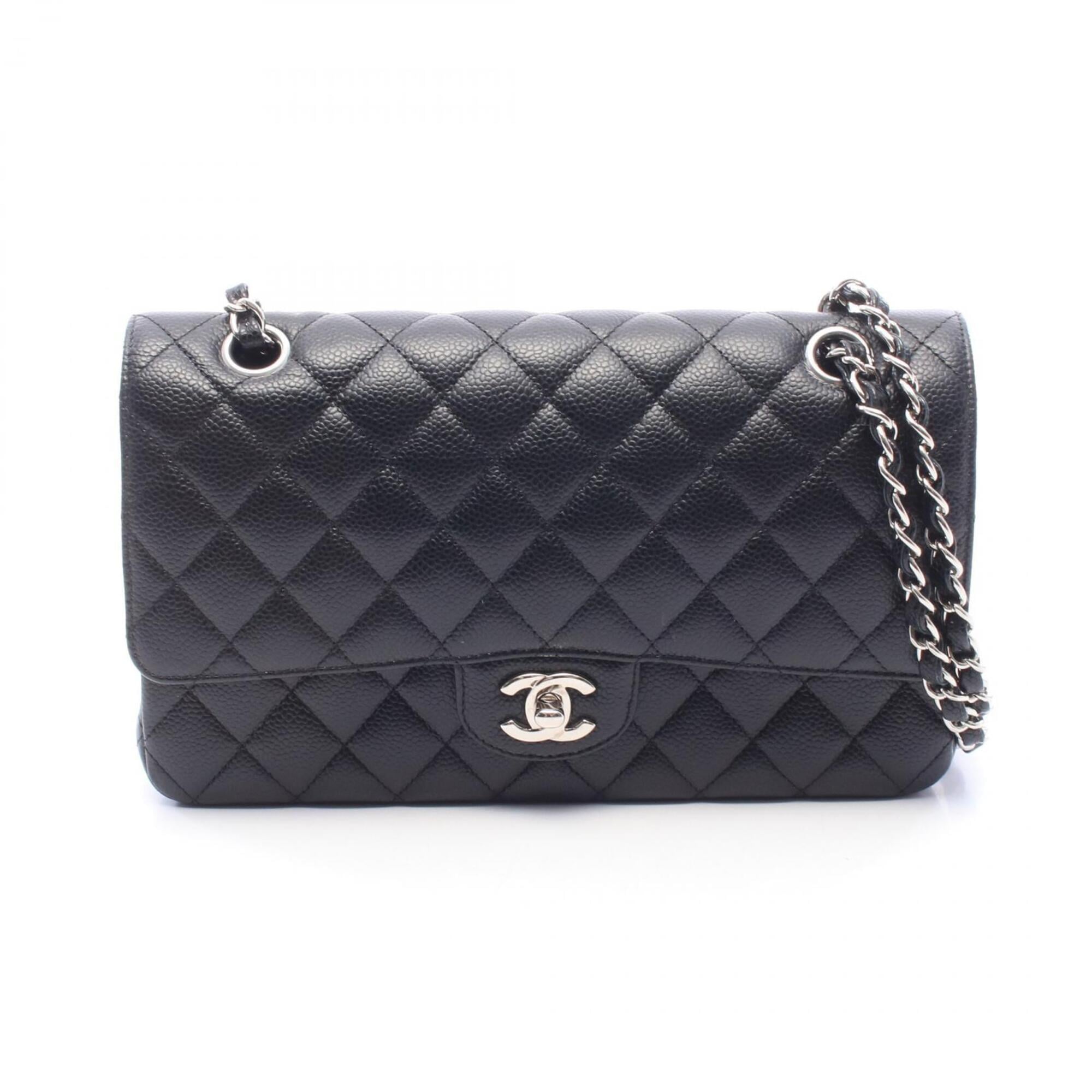 Chanel Black Grained Calfskin Handbag Shoulder Bag (Pre-Owned)