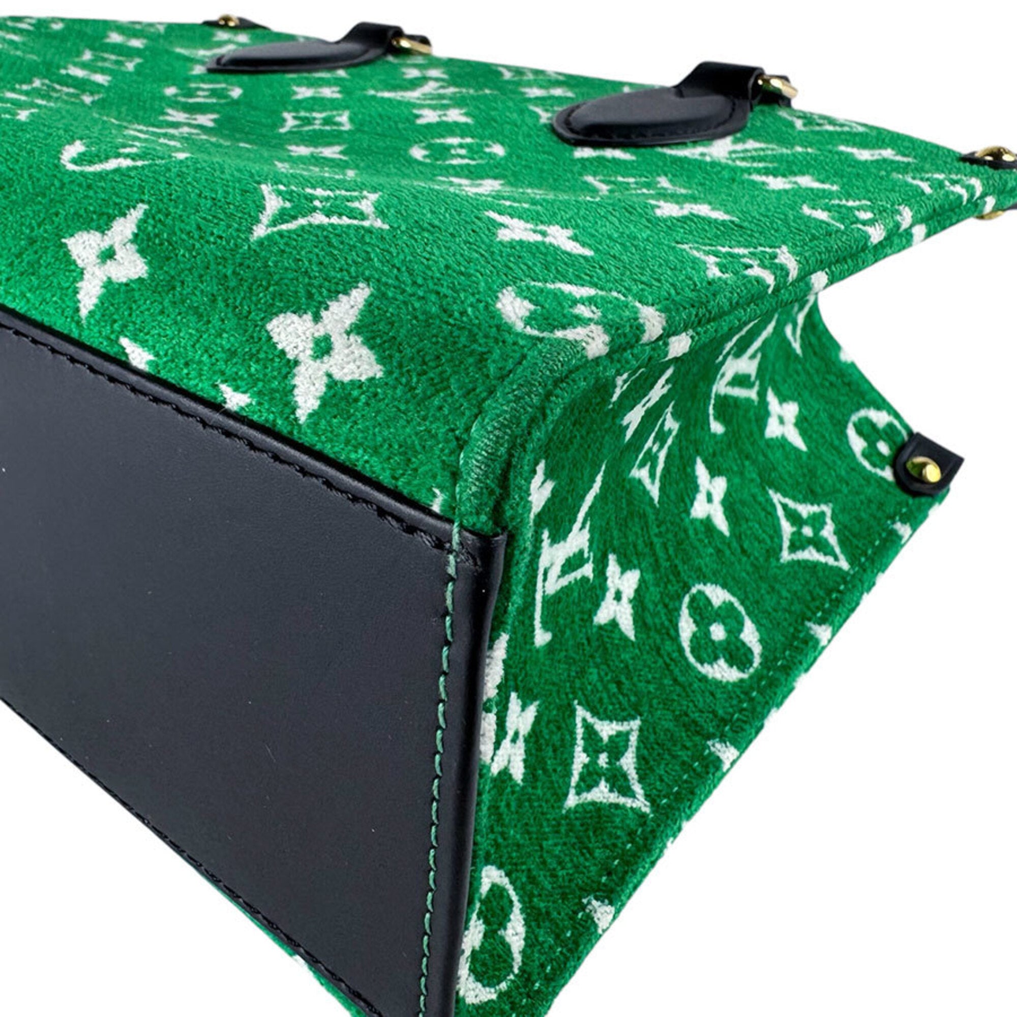 Louis Vuitton Black Green Jacquard Handbag Shoulder Bag (Pre-Owned)