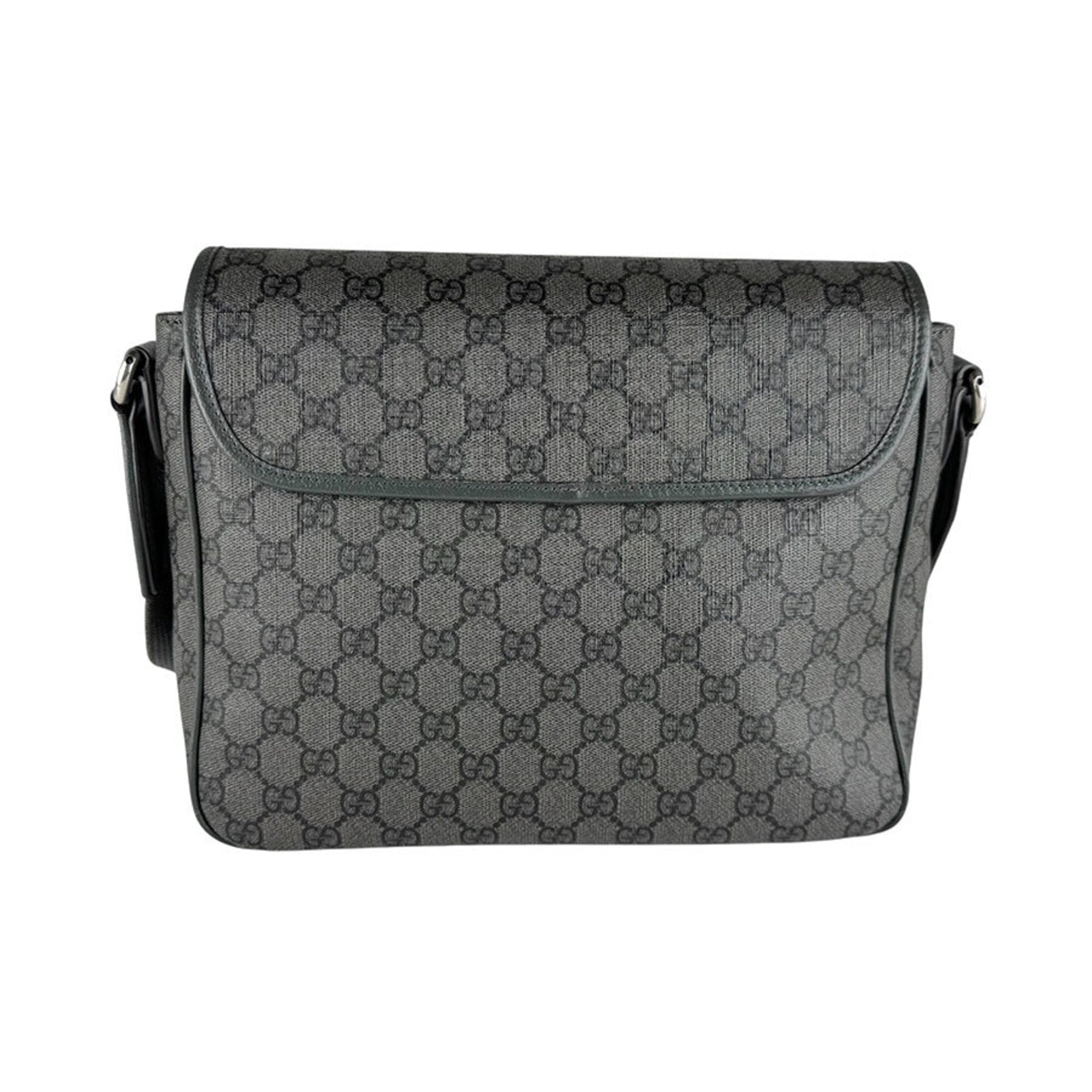 Gucci Gray Gg Supreme Shoulder Bag (Pre-Owned)