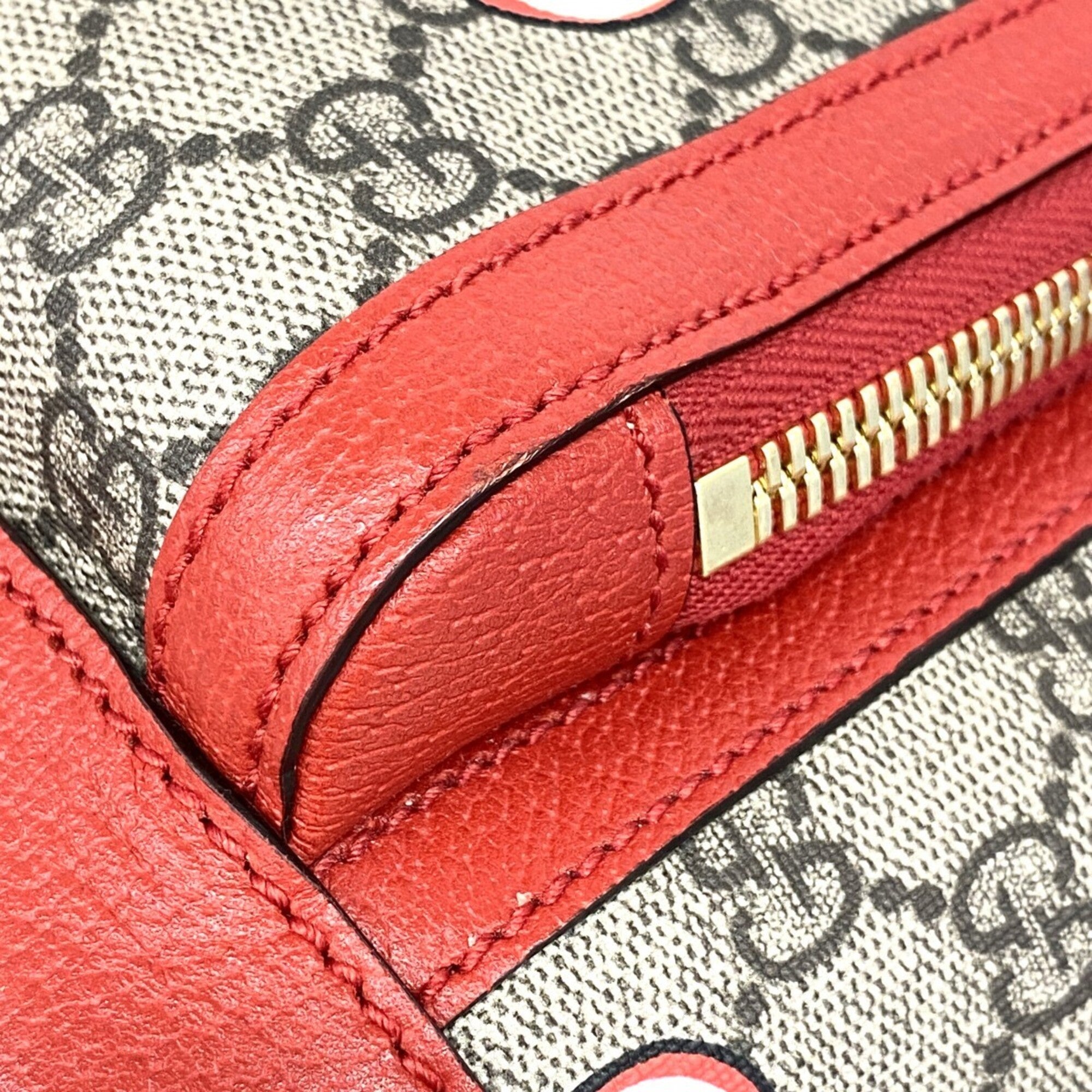 Gucci Beige Red Color Pvc Backpack (Pre-Owned)