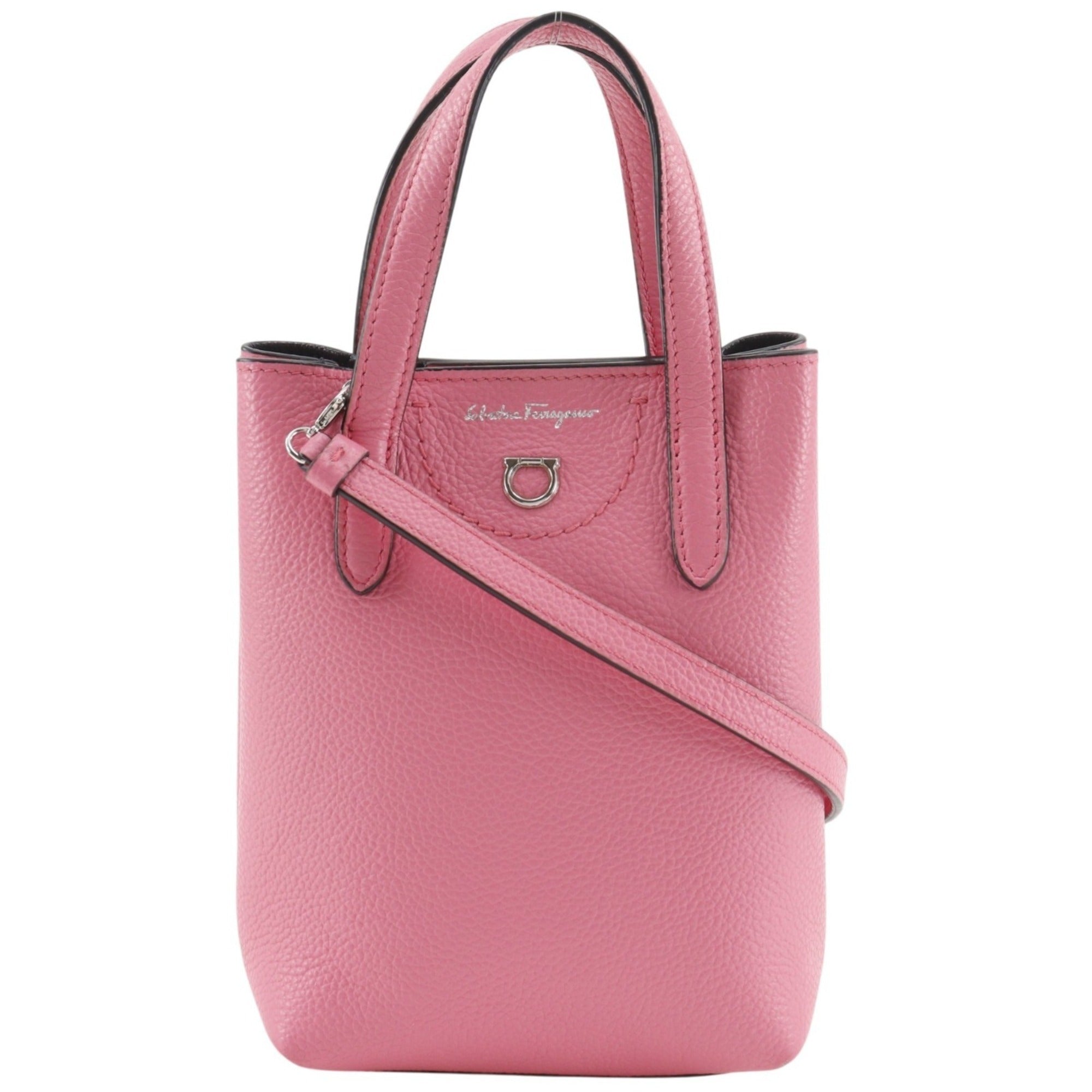 Salvatore Ferragamo Pink Leather Handbag (Pre-Owned)