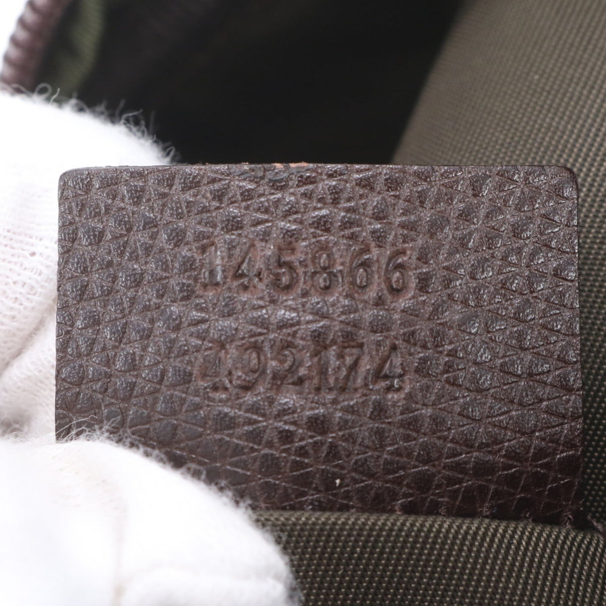 Gucci Brown Leather Nylon Messenger Bag Shoulder Bag Tote Bag (Pre-Owned)