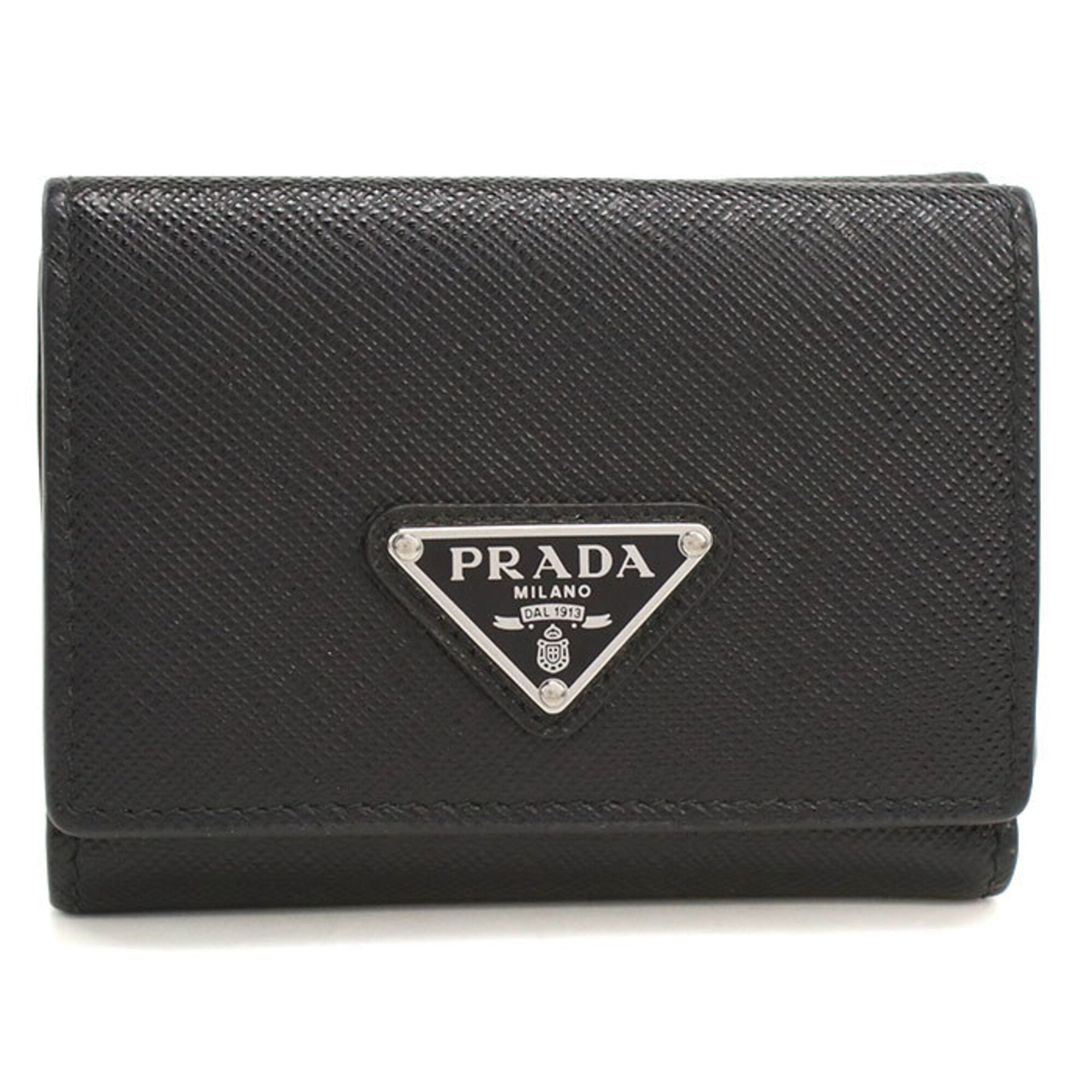 Prada Black Leather Wallet (Tri-Fold) (Pre-Owned)