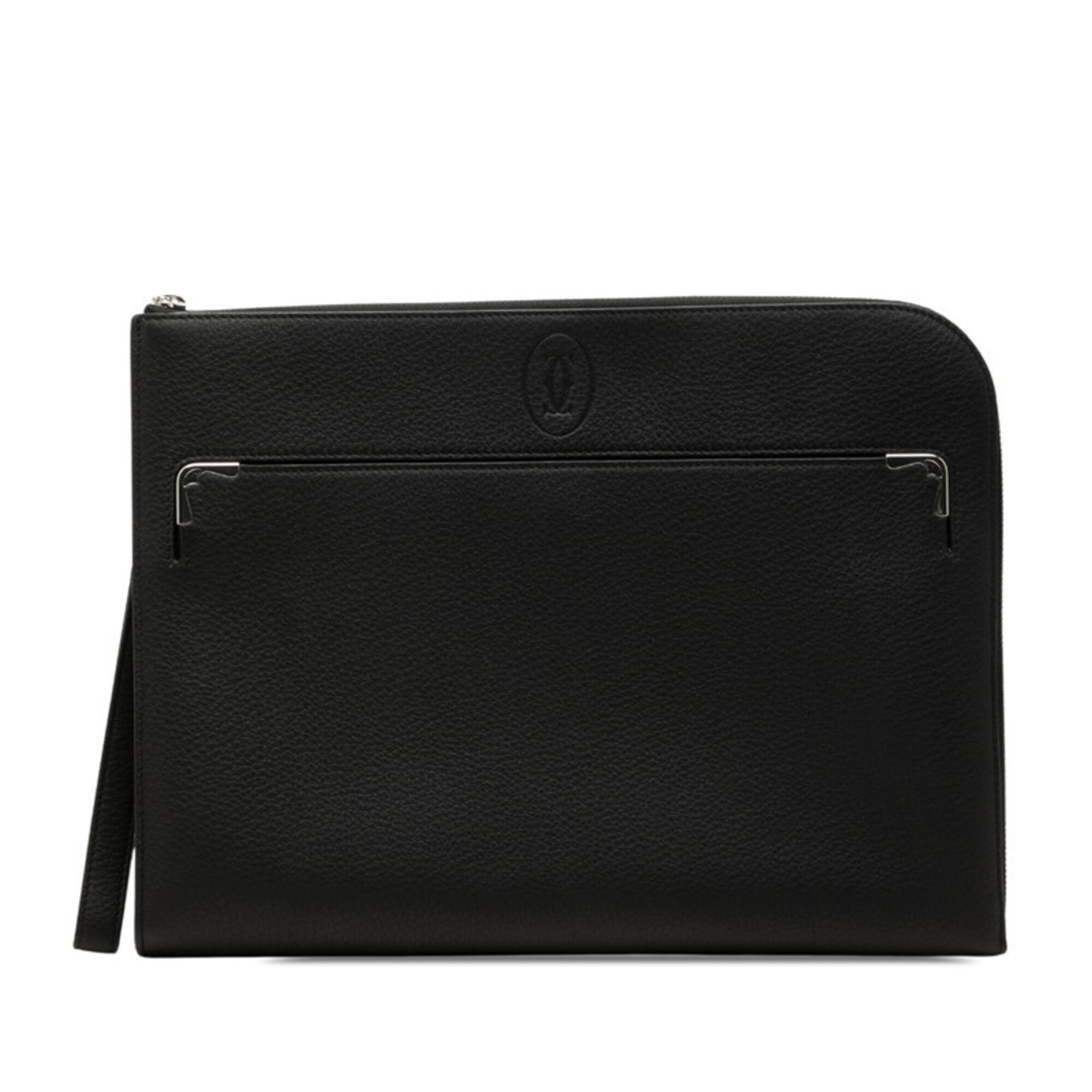 Cartier Must Black Leather Clutch Bag (Pre-Owned)